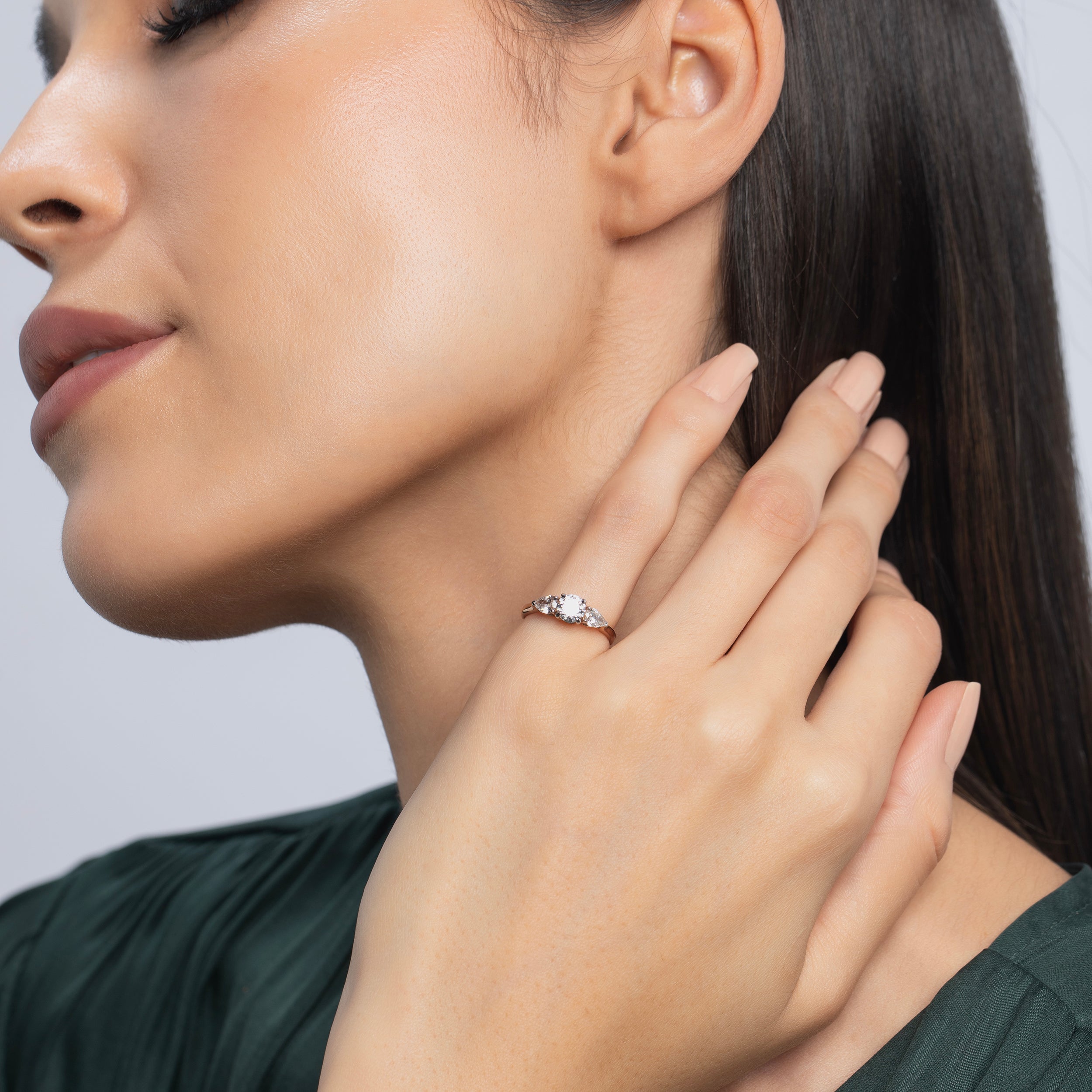 Pear-Round Brilliant 0.47 Carat & 0.61 Carat Lab-Grown Diamond Ring | SKU : 0003179475 - crash.club by CKC
