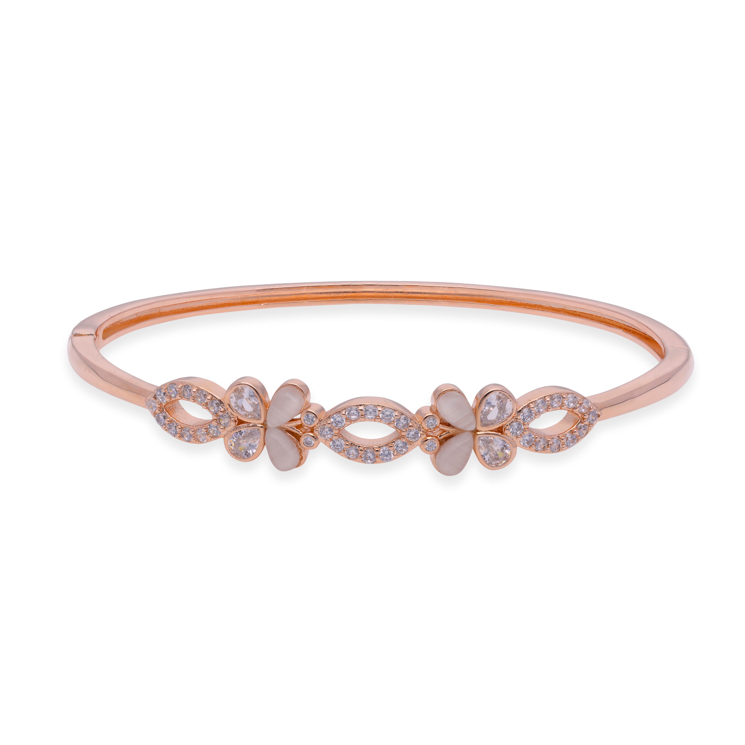 Silver Petal Flourish Diamond Bangle | SKU : 0003109434 , 0003109465, 0003109458, 0003109427