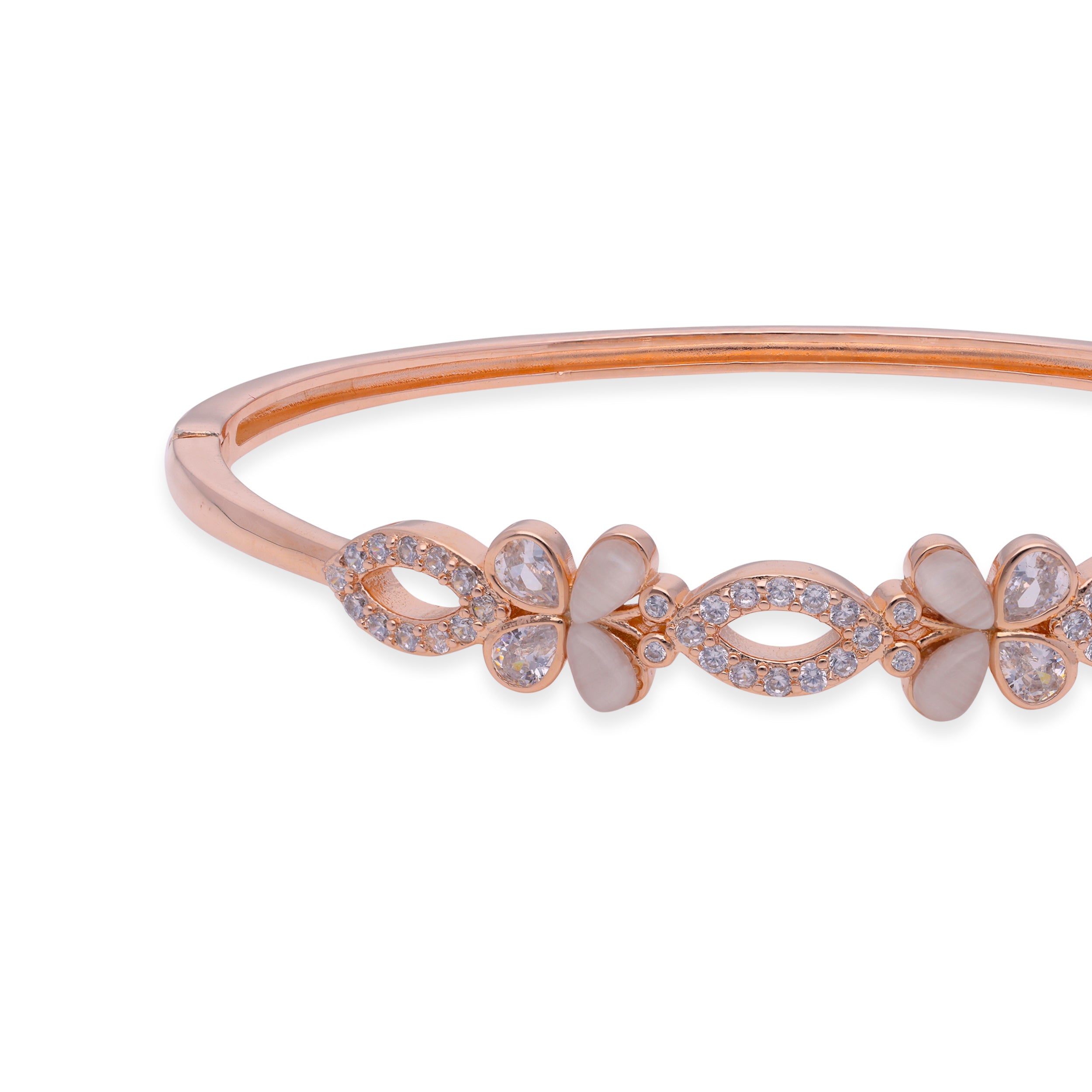 Silver Petal Flourish Diamond Bangle | SKU : 0003109434 , 0003109465, 0003109458, 0003109427
