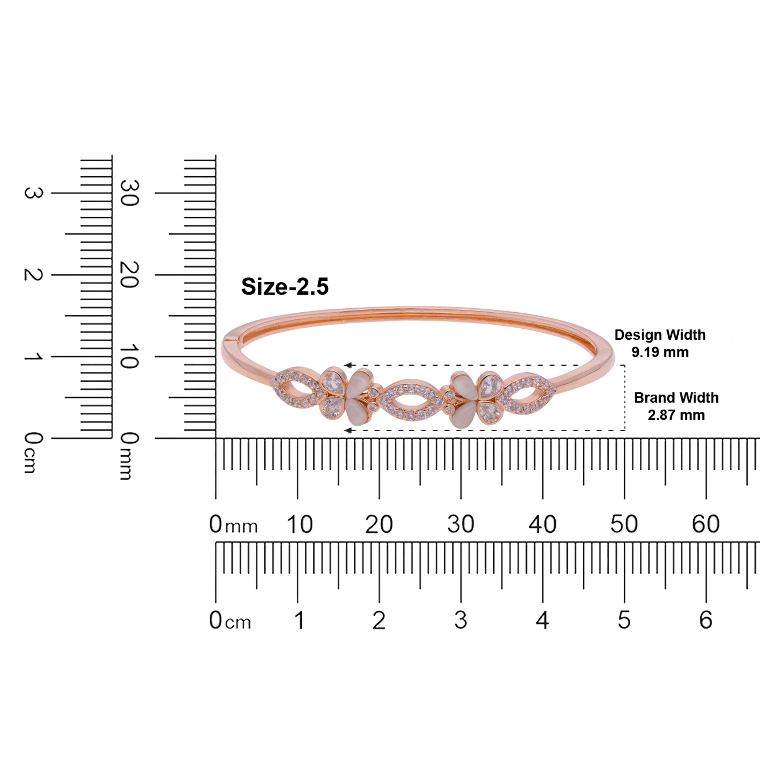 Silver Petal Flourish Diamond Bangle | SKU : 0003109434 , 0003109465, 0003109458, 0003109427