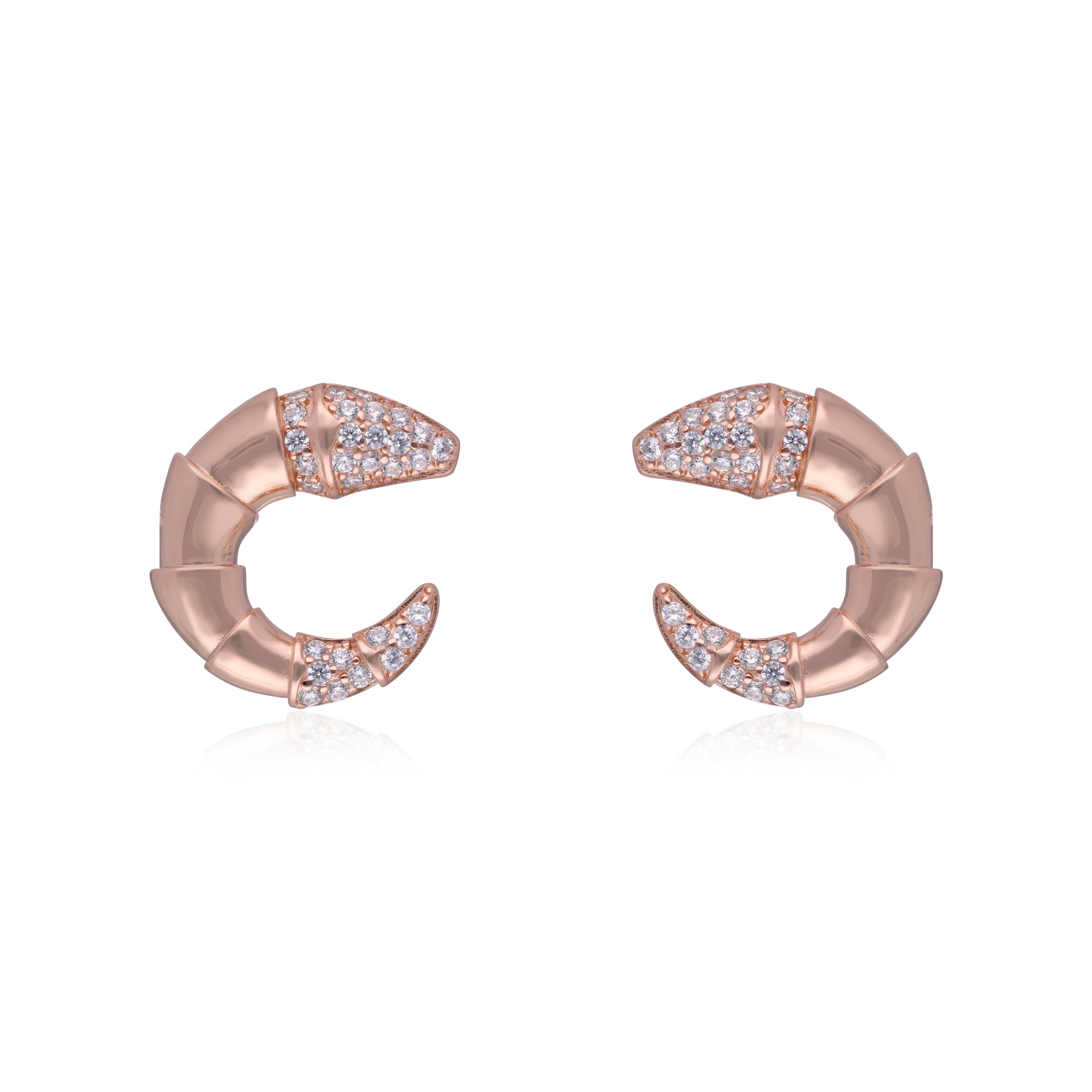 Elegant Serpentine Hoop Earrings with Pave Diamond Accents | SKU : 0003112083, 0003112045, 0003112205, 0003112120, 0003112069