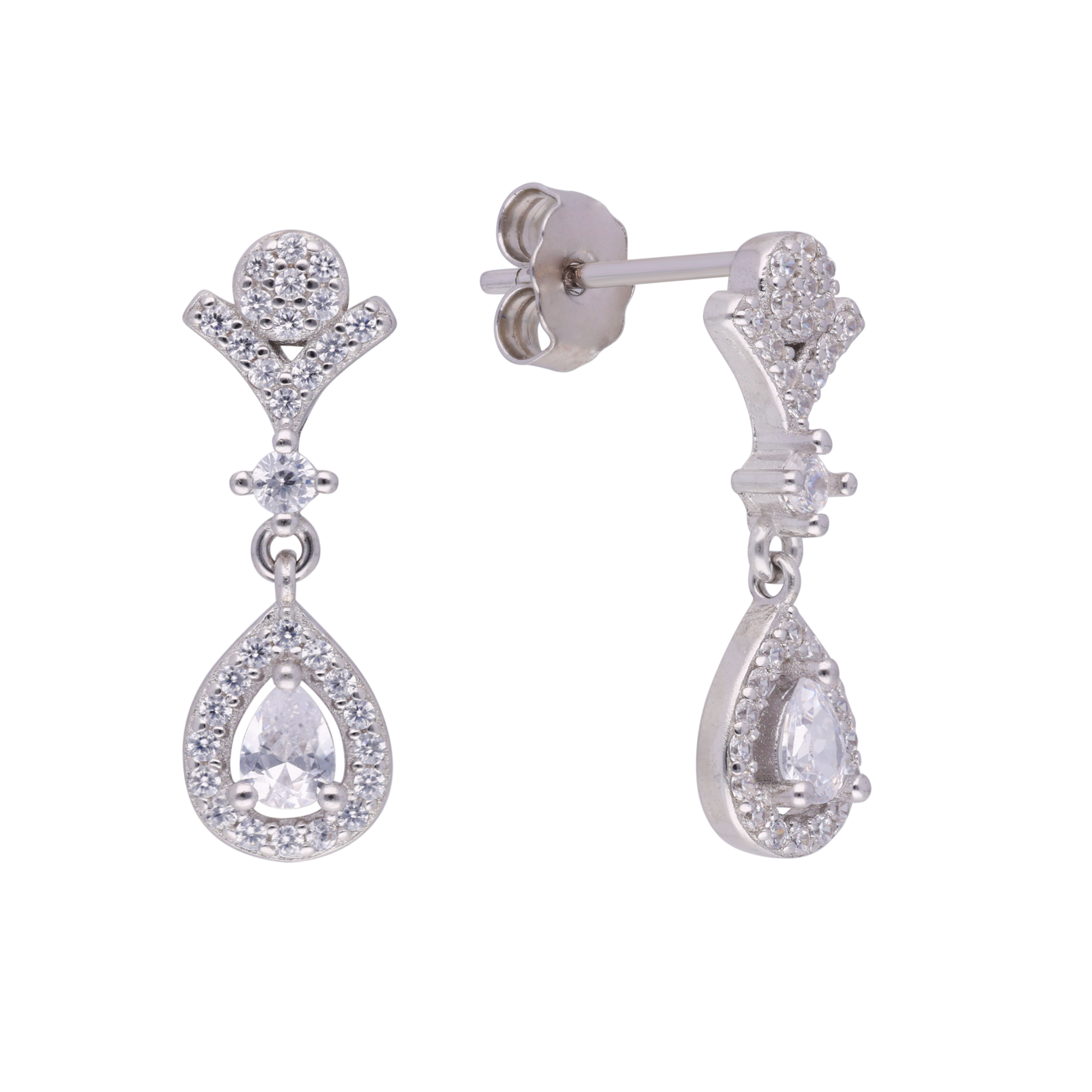 Twilight Whispers: Sterling Silver Fancy Design Eardrops | SKU : 0003343159, 0003113875, 0003113837