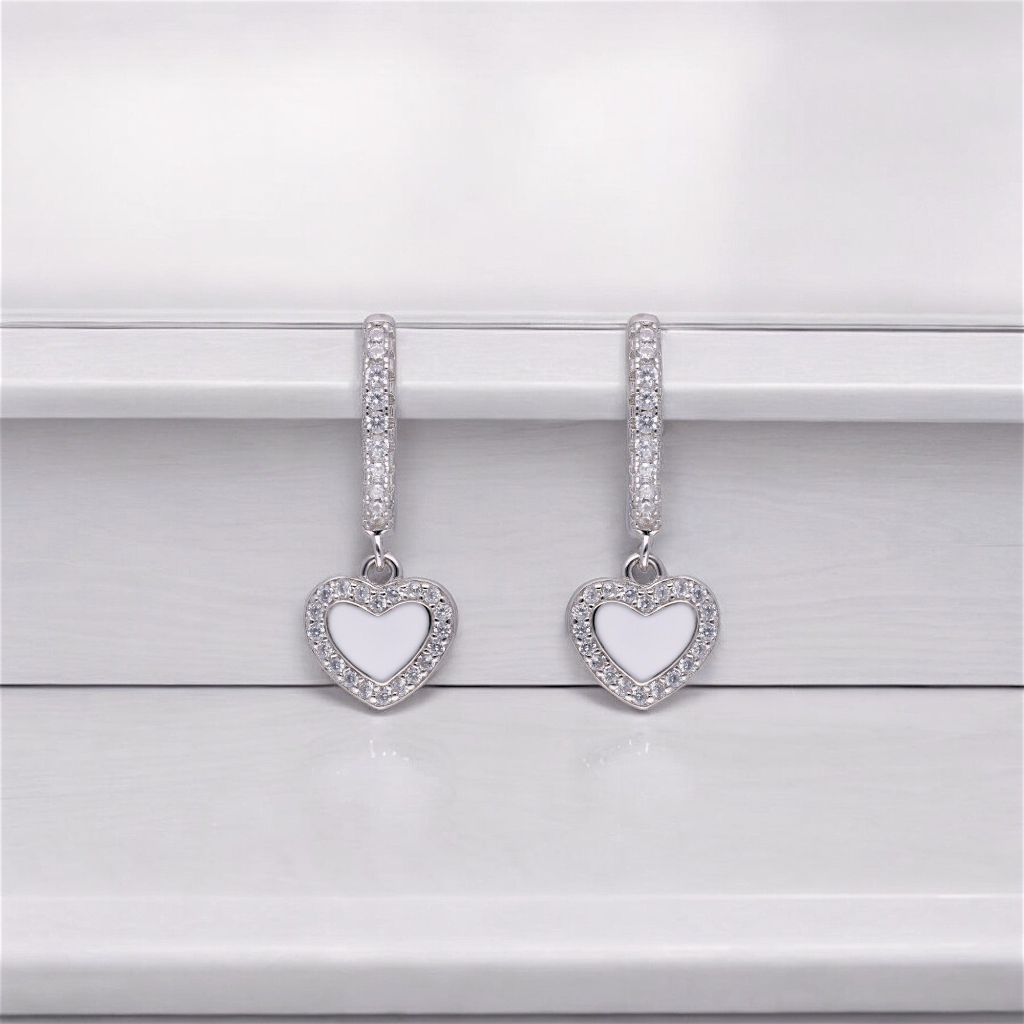 Rose Gold Love: Heart-Shaped Eardrops with Cubic Zircon-Studded Hoops | SKU : 0003114407 | 0003114445 | 0003114391 | 0003114353 | 0003114360 | 0003114377 | 0003114414 | 0003114438 | 0003114421 | 0003114452 | 0003114384
