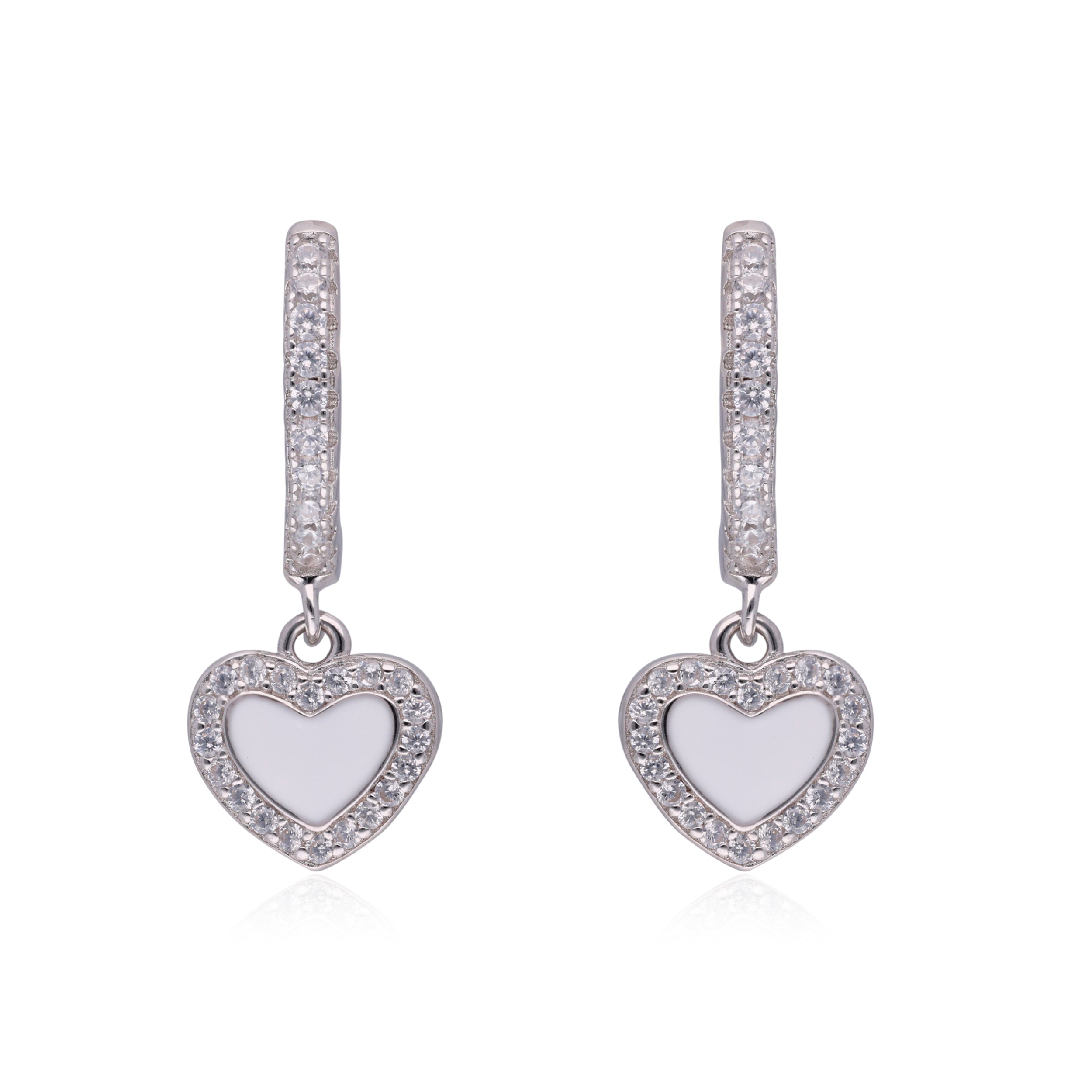 Rose Gold Love: Heart-Shaped Eardrops with Cubic Zircon-Studded Hoops | SKU : 0003114407 | 0003114445 | 0003114391 | 0003114353 | 0003114360 | 0003114377 | 0003114414 | 0003114438 | 0003114421 | 0003114452 | 0003114384