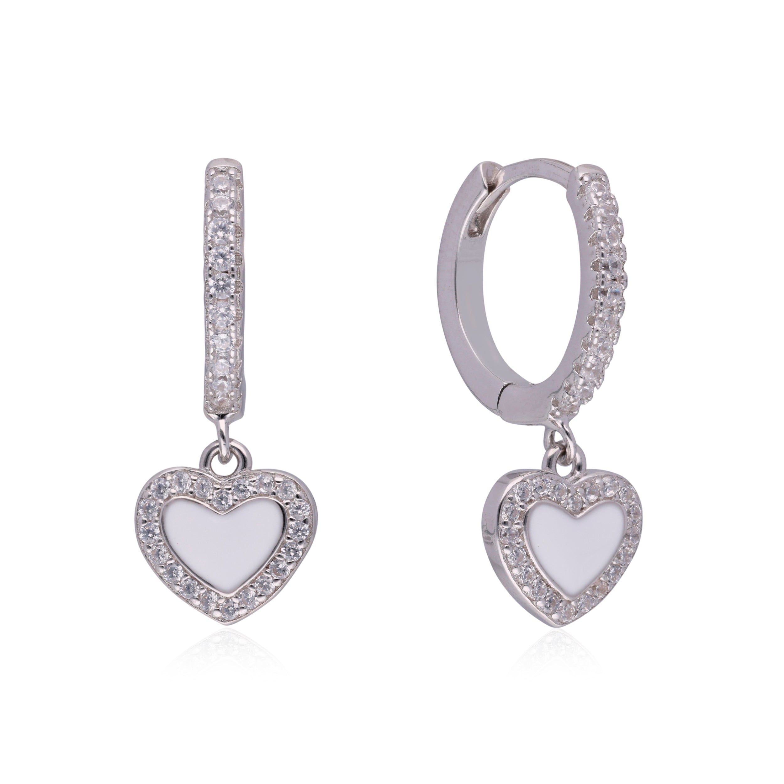 Rose Gold Love: Heart-Shaped Eardrops with Cubic Zircon-Studded Hoops | SKU : 0003114407 | 0003114445 | 0003114391 | 0003114353 | 0003114360 | 0003114377 | 0003114414 | 0003114438 | 0003114421 | 0003114452 | 0003114384