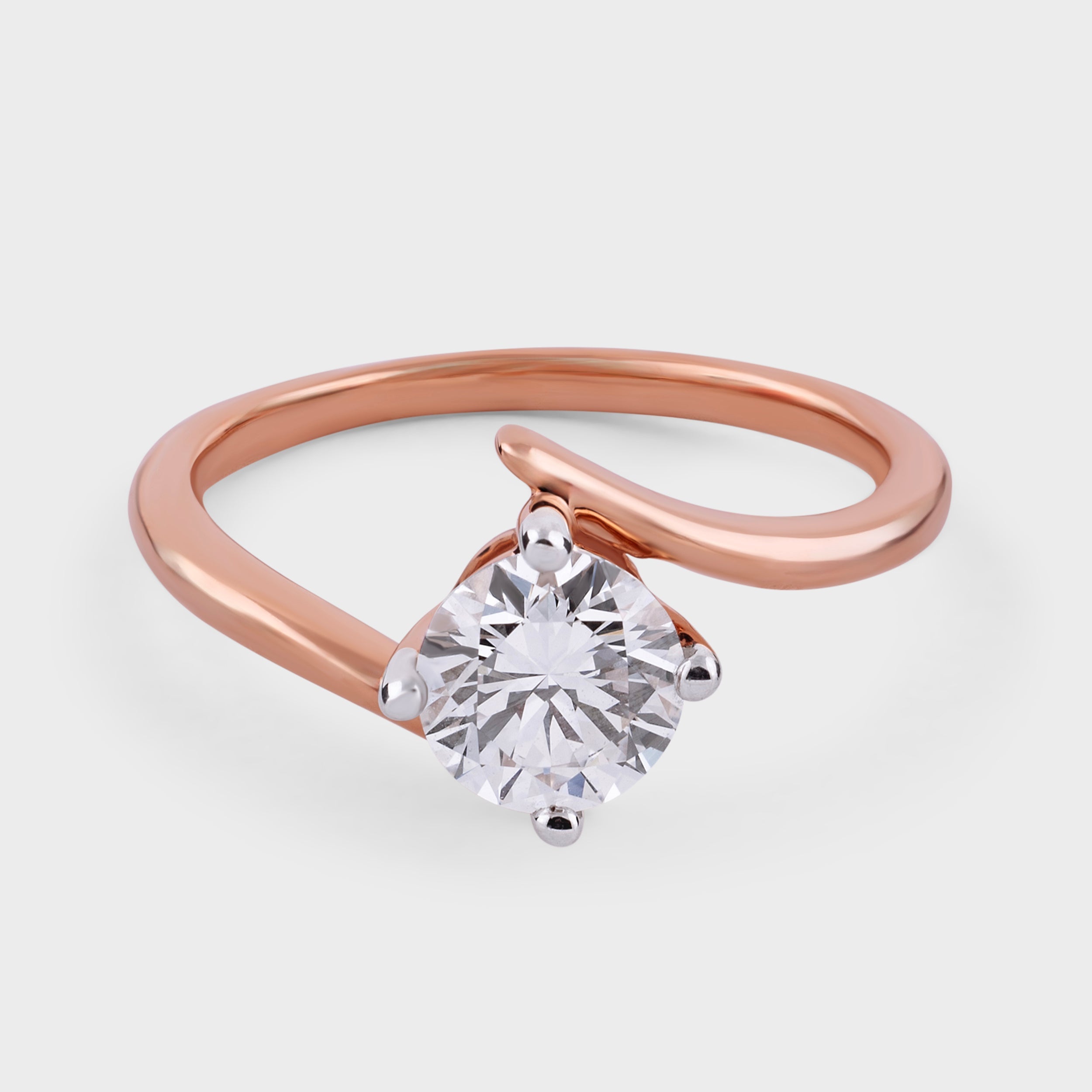 Round Brilliant 1.01 Carat Lab Grown Solitaire Diamond Rose Gold 18K Ring | SKU : 0003331996 - crash.club by CKC