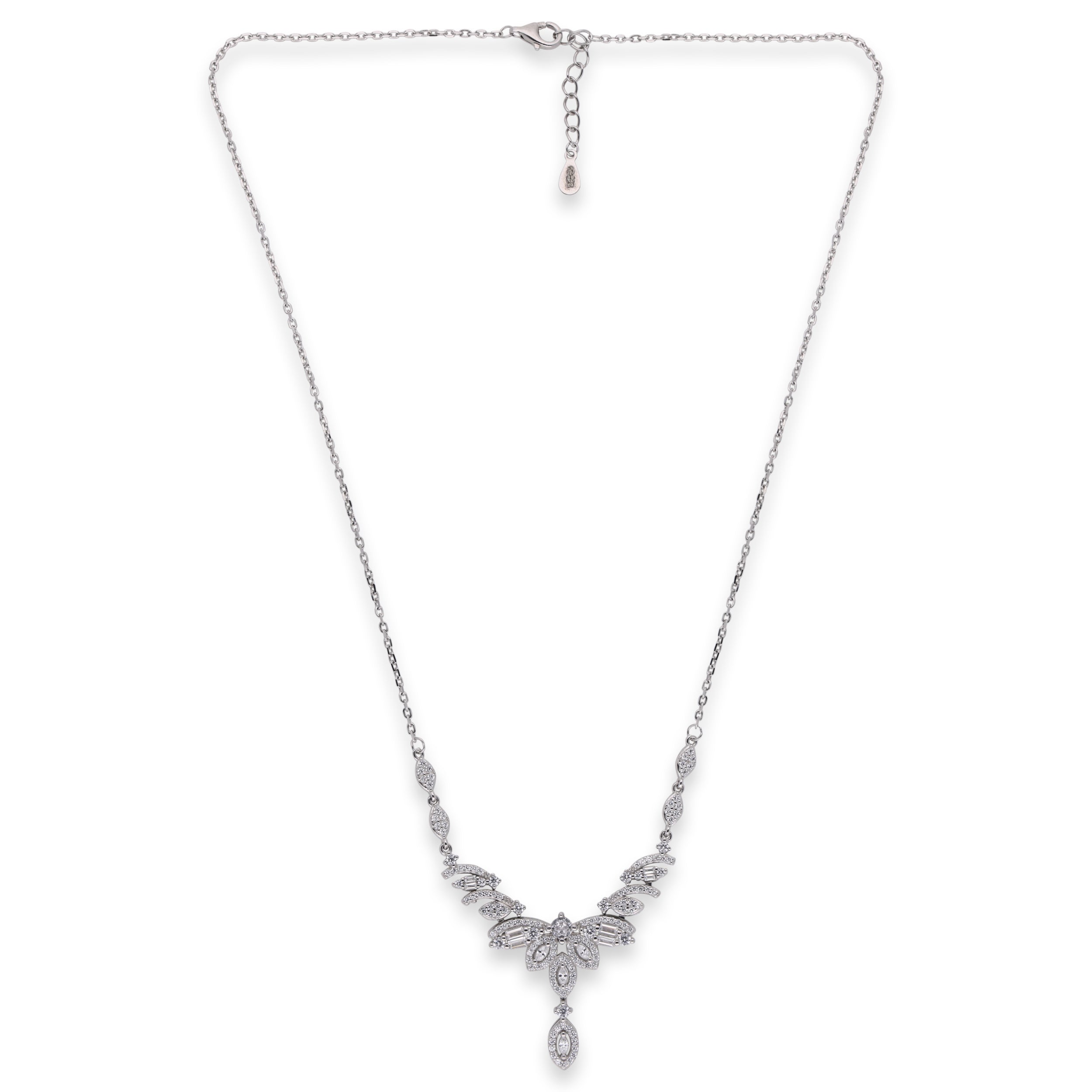Elegant Silver Necklace with Cubic Zircons | SKU : 0003343081