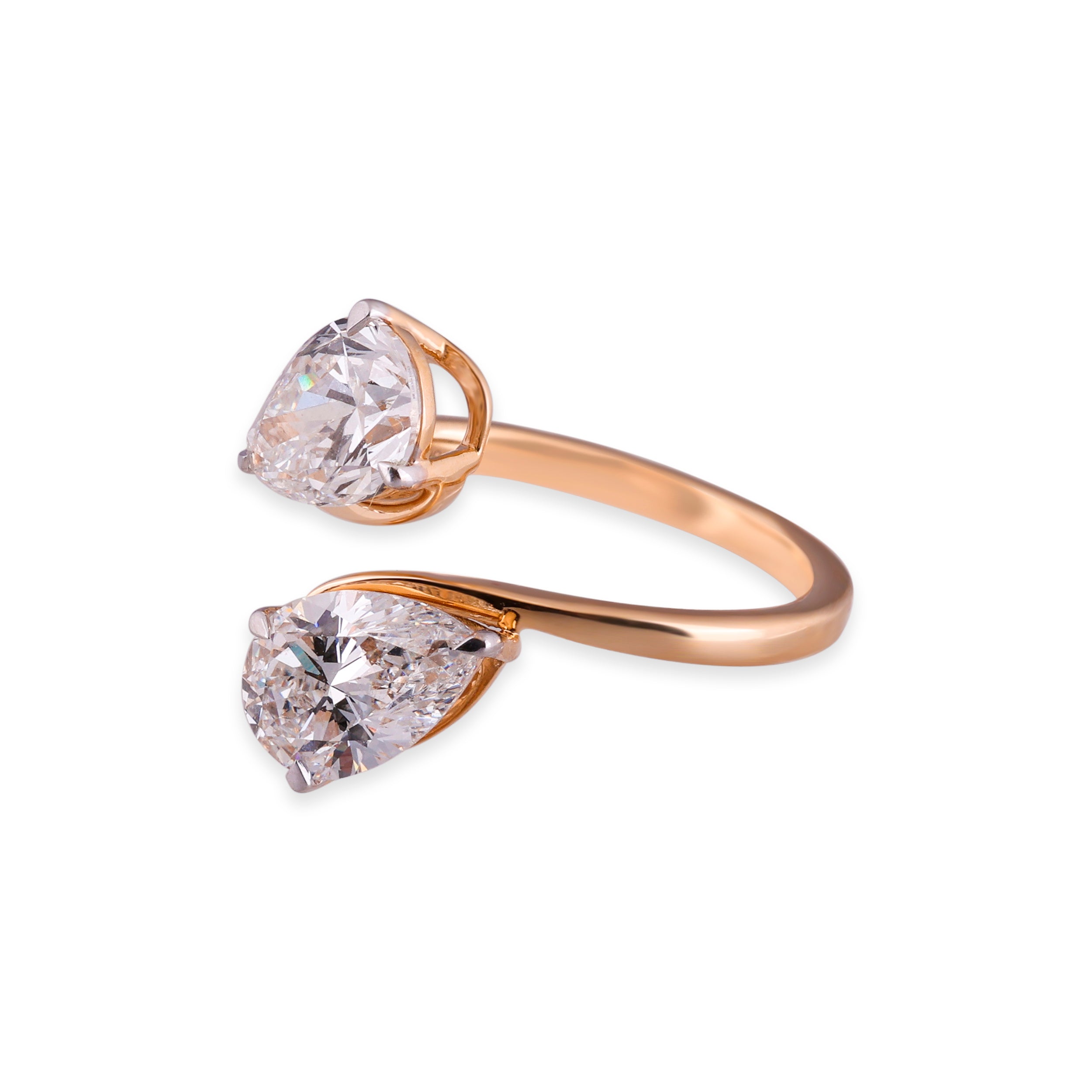 Pear-Cut 3.04 Carat Lab-Grown Toi Et Moi Diamond Ring | SKU : 0003362914