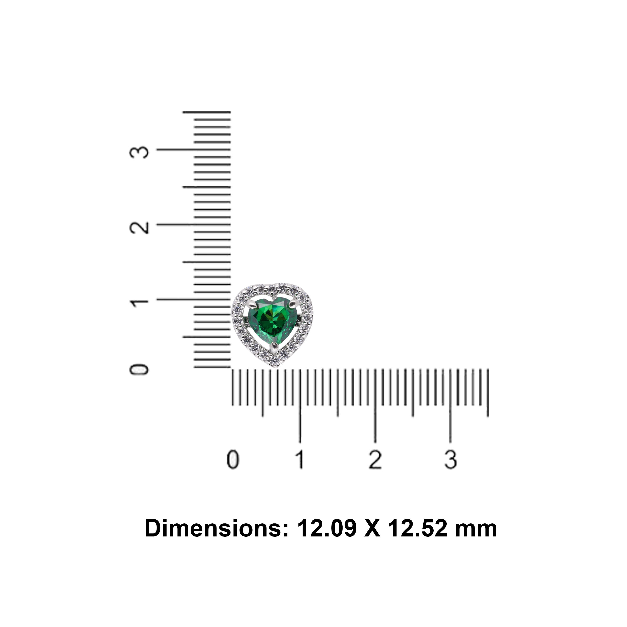 Silver Heart-Shaped Zirconia Stud Earrings | SKU : 0003396261 , 0020809652, 0003396254