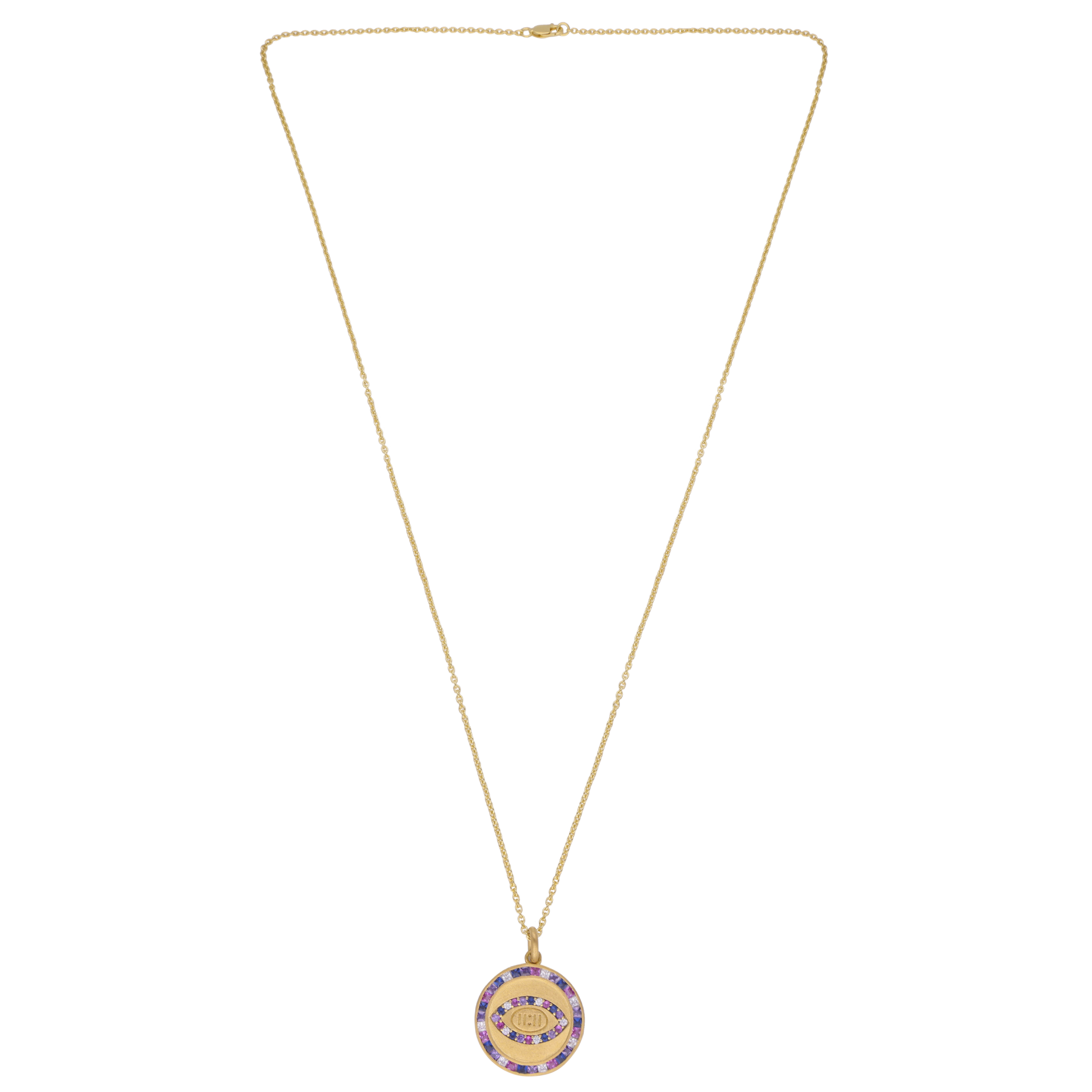11:11 Spiritual Evil Eye Silver Necklace with Multicolor Gemstone Accents | SKU : 0003444146, 0021232435, 0021232442, 0003522448, 0003634417, 0003634424