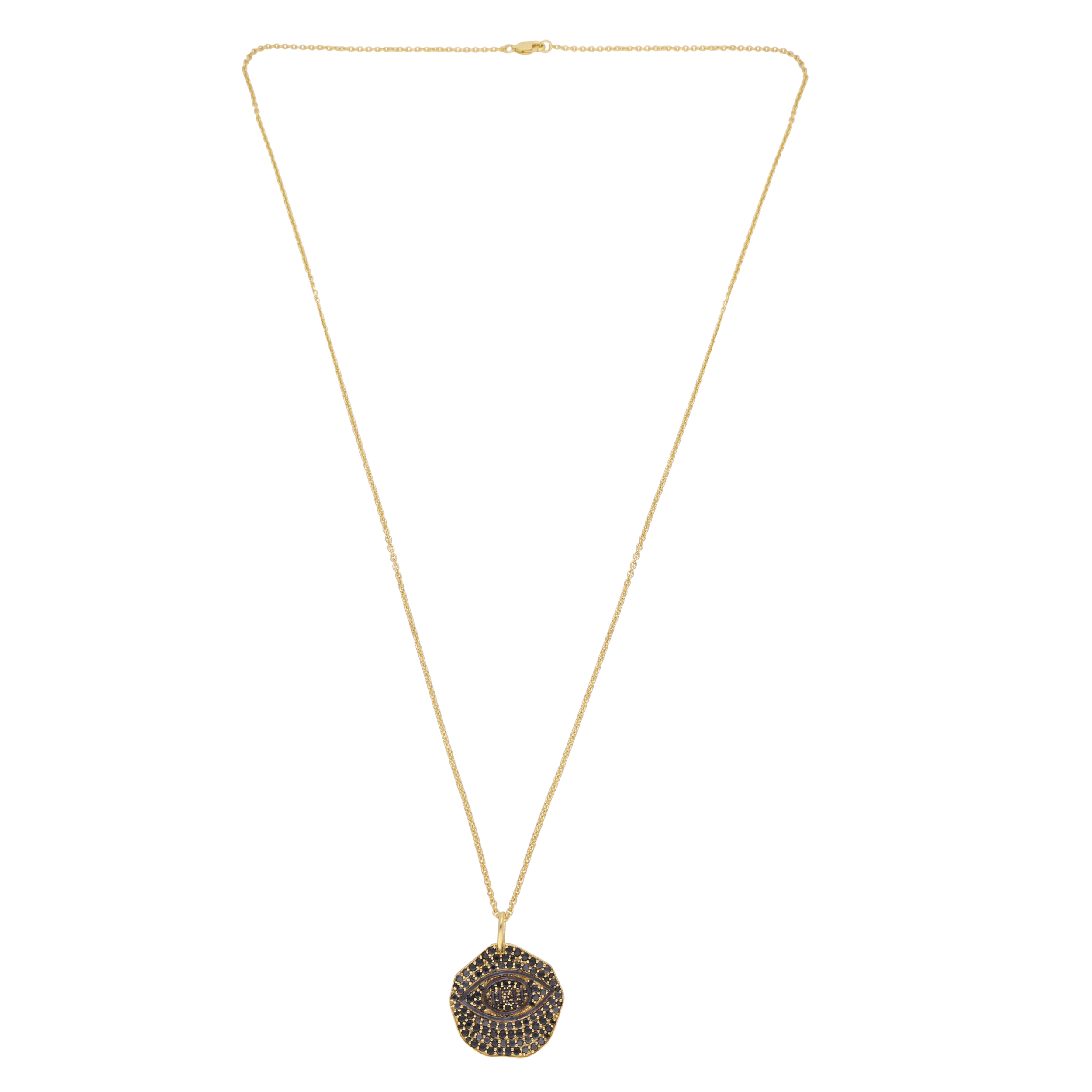 11:11 Spiritual Evil Eye Silver Necklace with Black Crystal Accents | SKU : 0003444153, 0003499184, 0021182204, 0021182198, 0021553158, 0021553165
