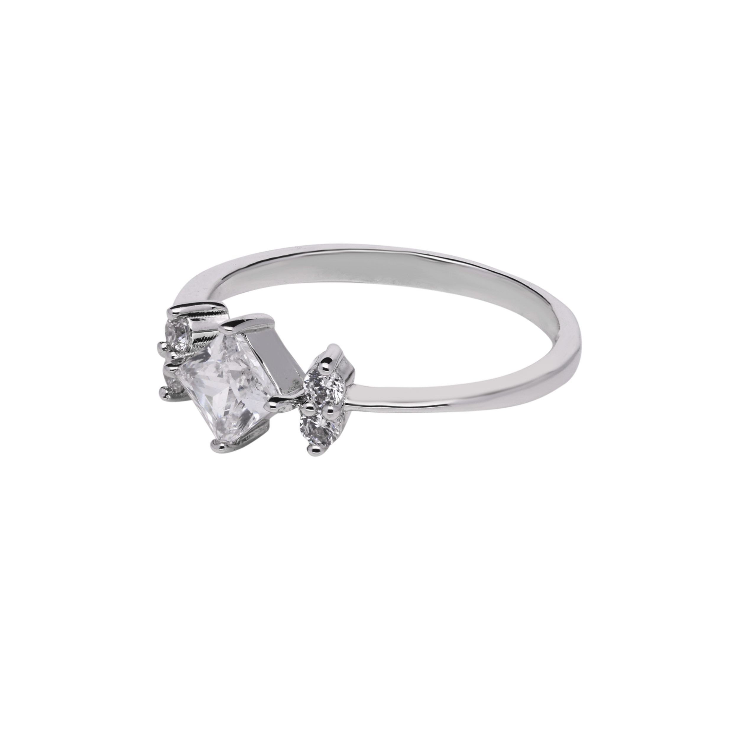 Princess Cut Zircon Silver Ring | SKU : 0003448687