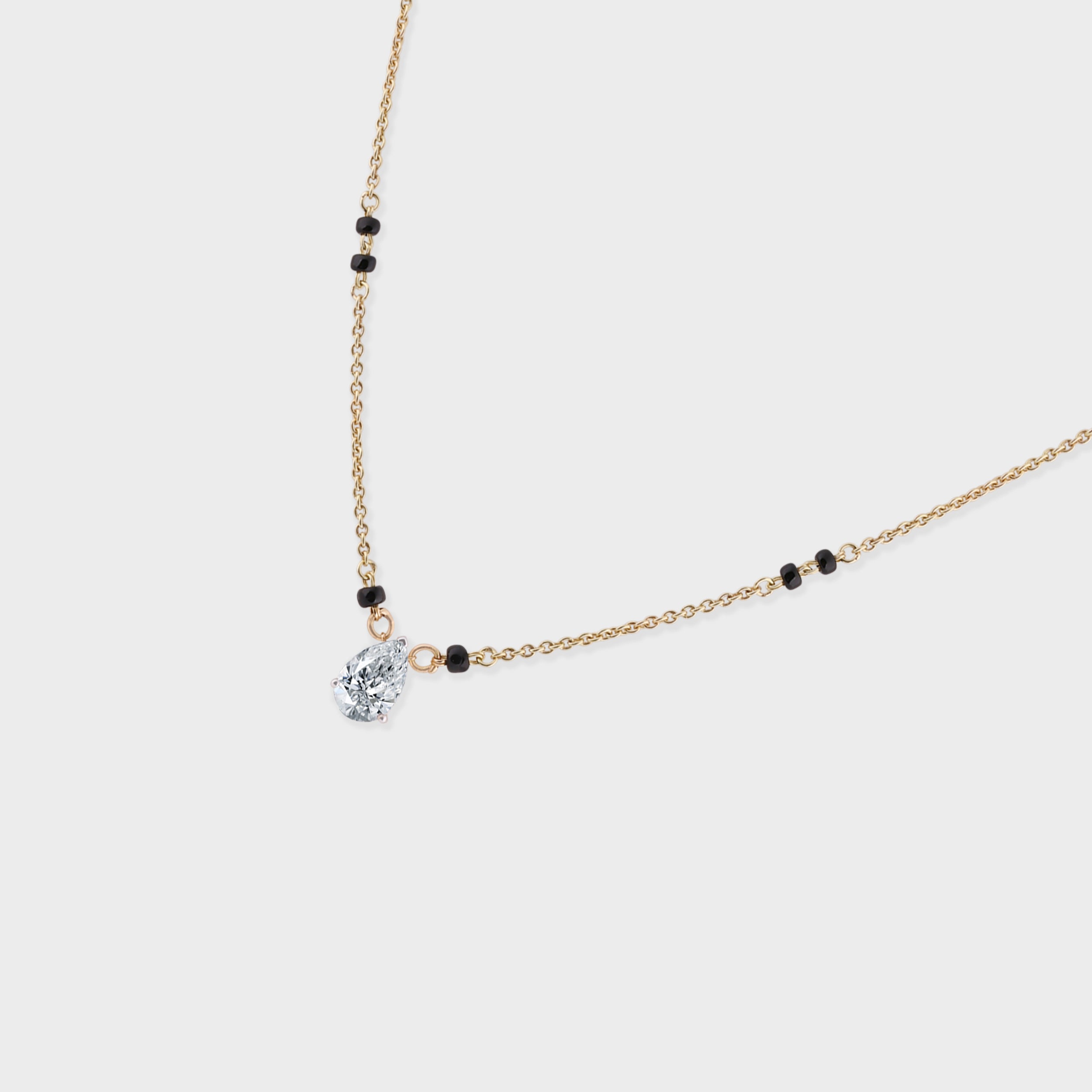 Pear Cut 0.720 Carat Solitaire Lab-Grown Diamond Mangalasutra | SKU : 0021329982