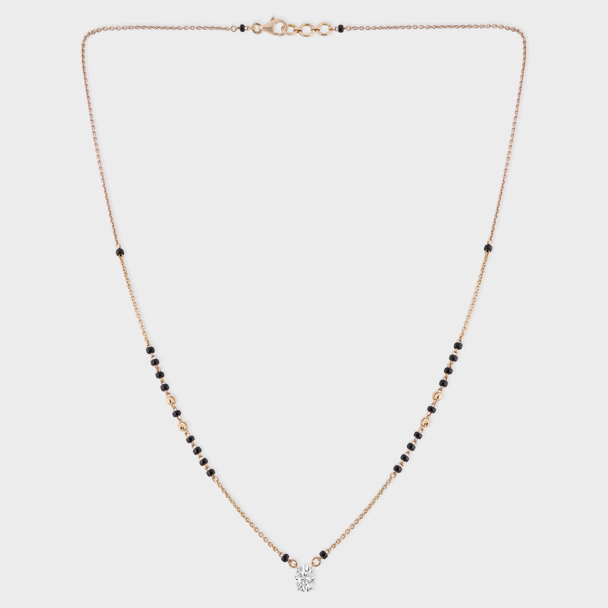 Oval Cut 0.710 Carat Solitaire Lab-Grown Diamond Mangalasutra | SKU: 0021329913