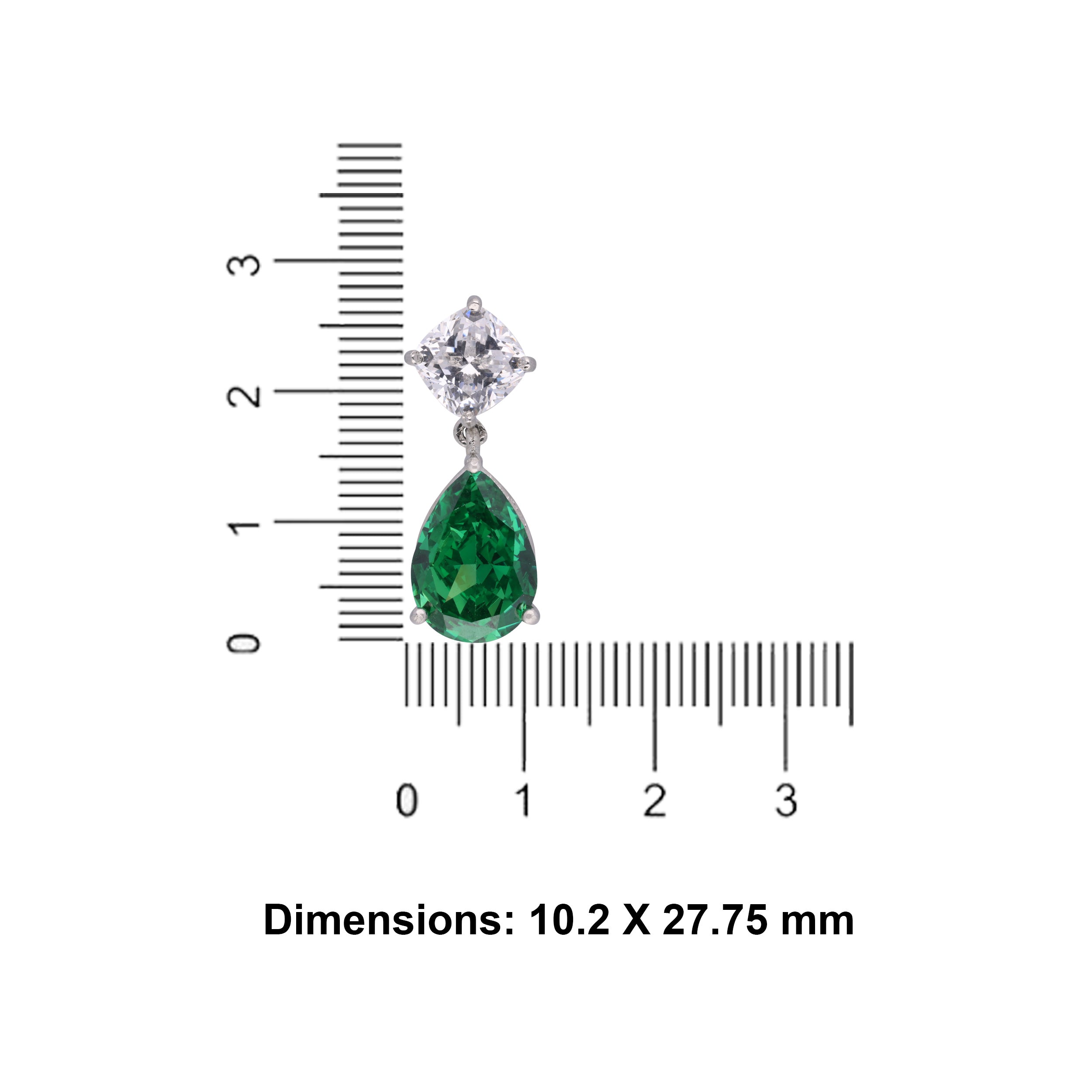 Emerald Elegance 925 Sterling Silver Drop Earrings | SKU : 0003534656
