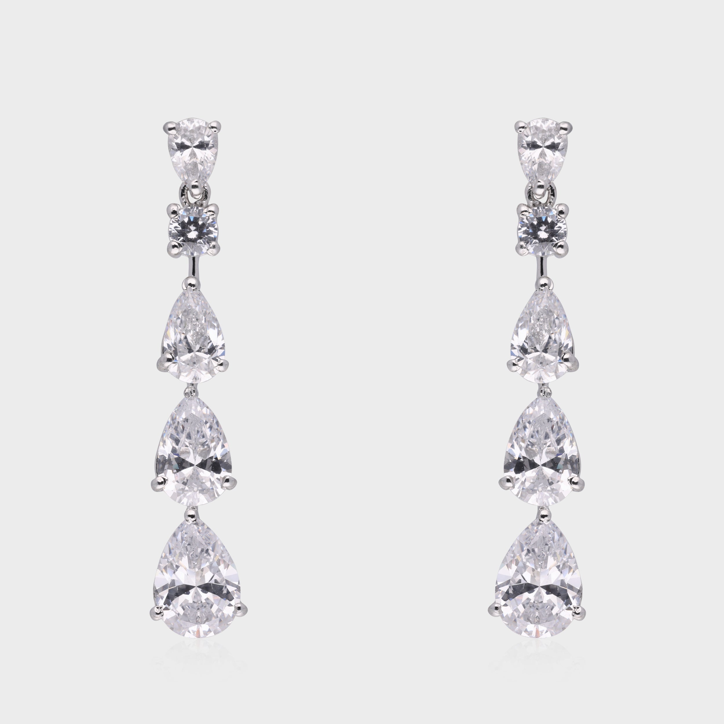 Elegant 925 Sterling Silver Cascading Drop Earrings SKU : 0003534694, 0021326264, 0021326271