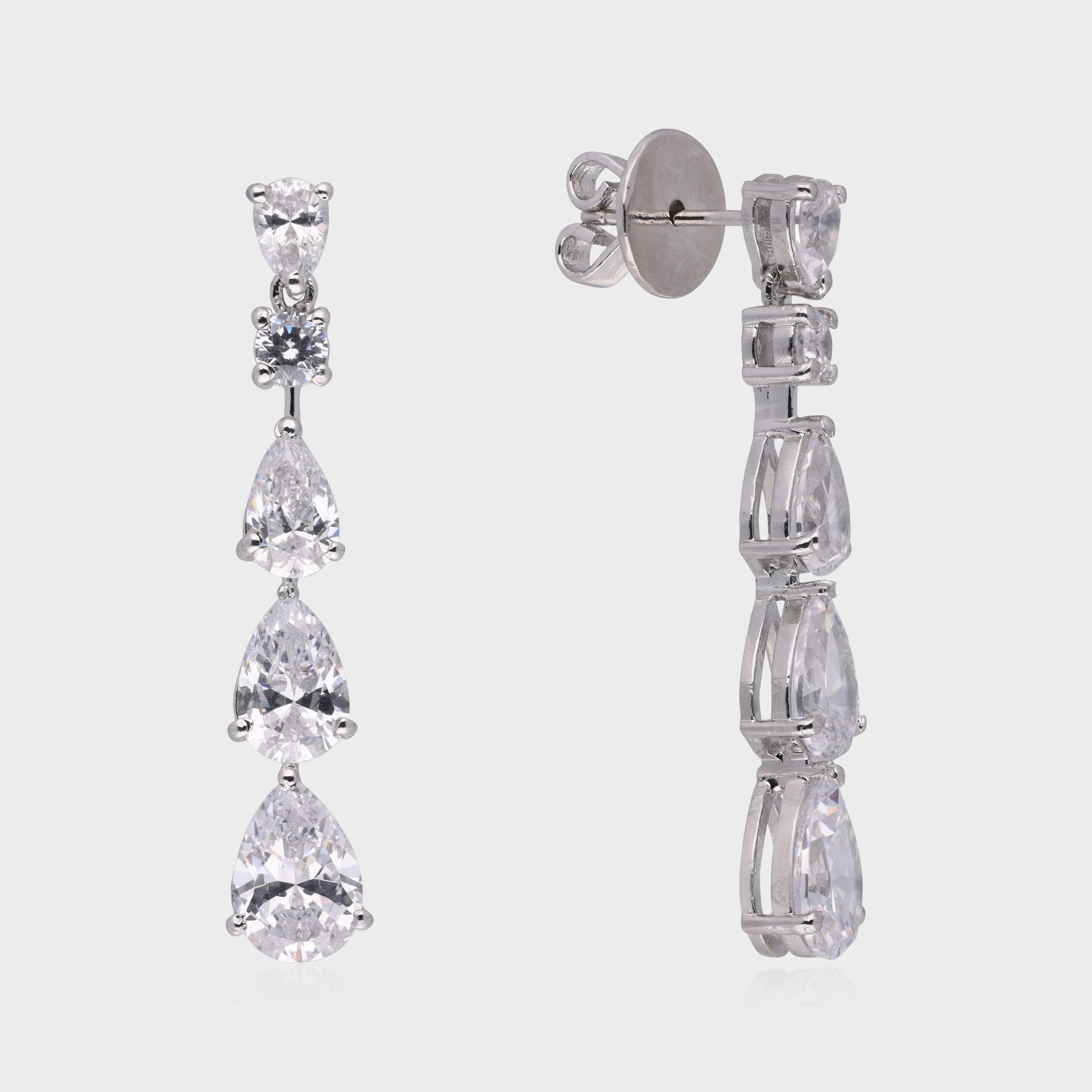 Elegant 925 Sterling Silver Cascading Drop Earrings SKU : 0003534694, 0021326264, 0021326271