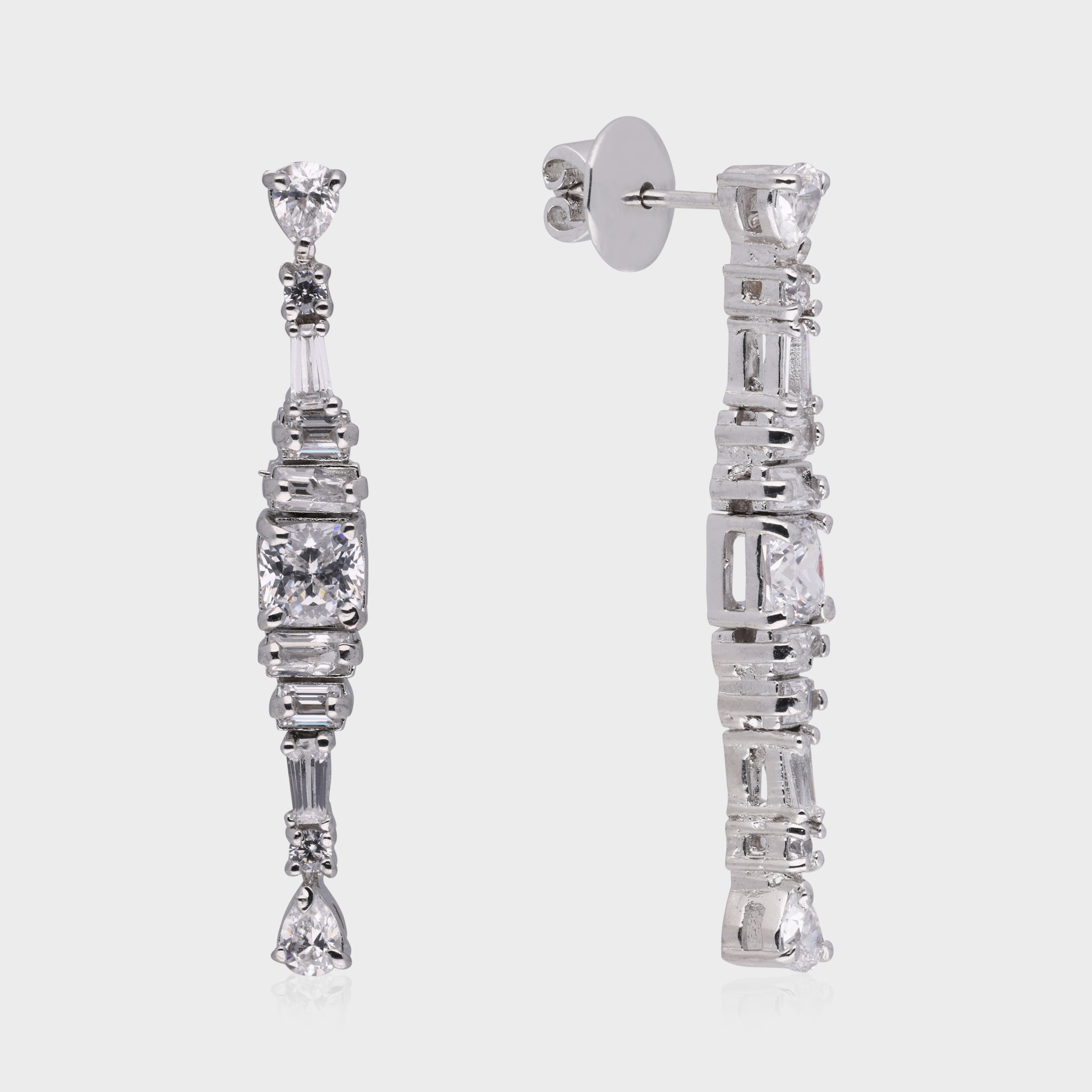 Sophisticated 925 Sterling Silver Linear Drop Earrings | SKU : 0003534861, 0021326615, 0021326622