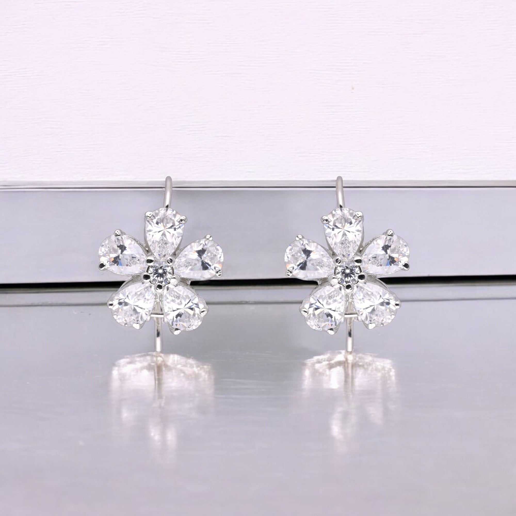 Floral 925 Sterling Silver Drop Earrings | SKU : 0003534892