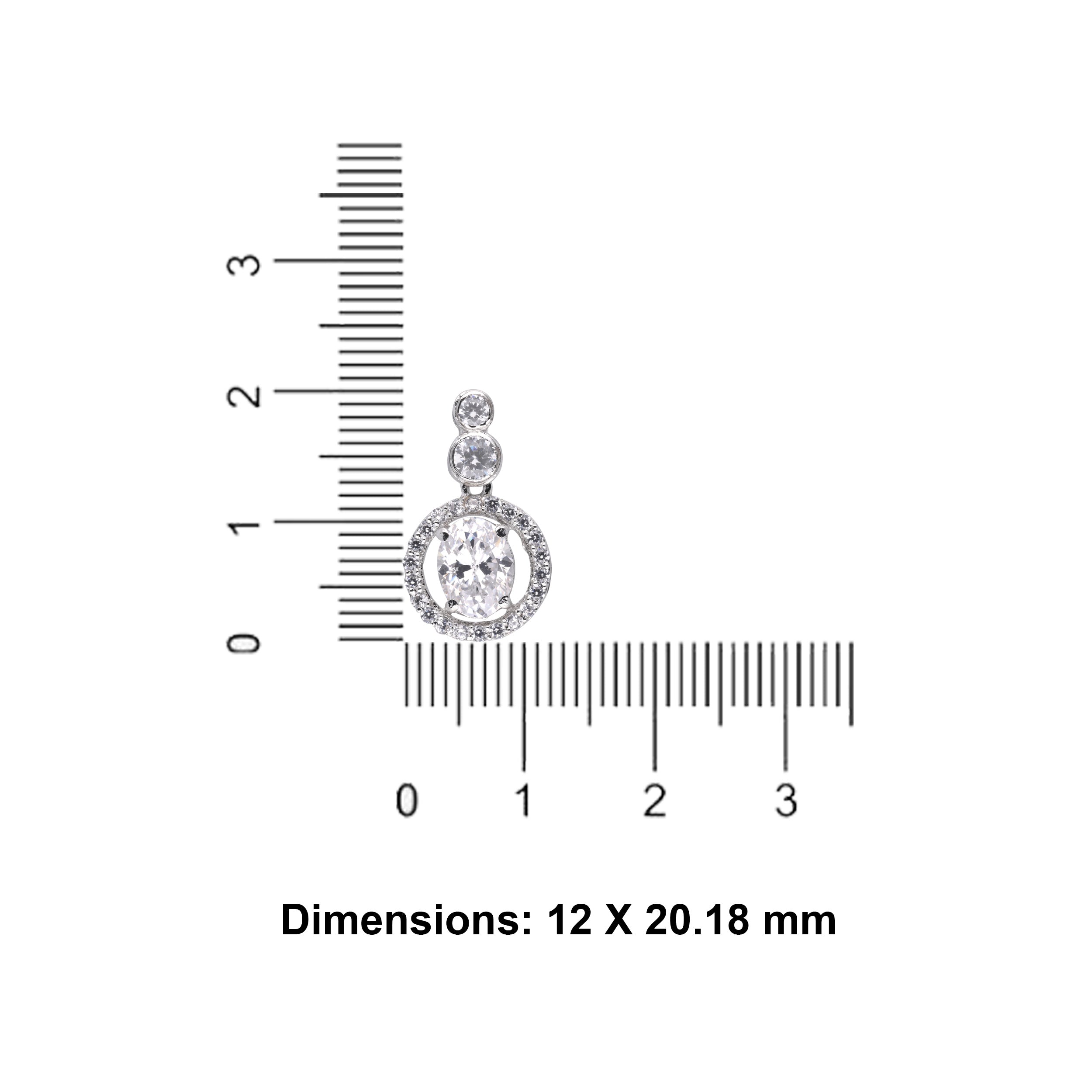 925 Sterling Silver Halo Drop Earrings | SKU : 0003534953, 0021326783, 0021326790