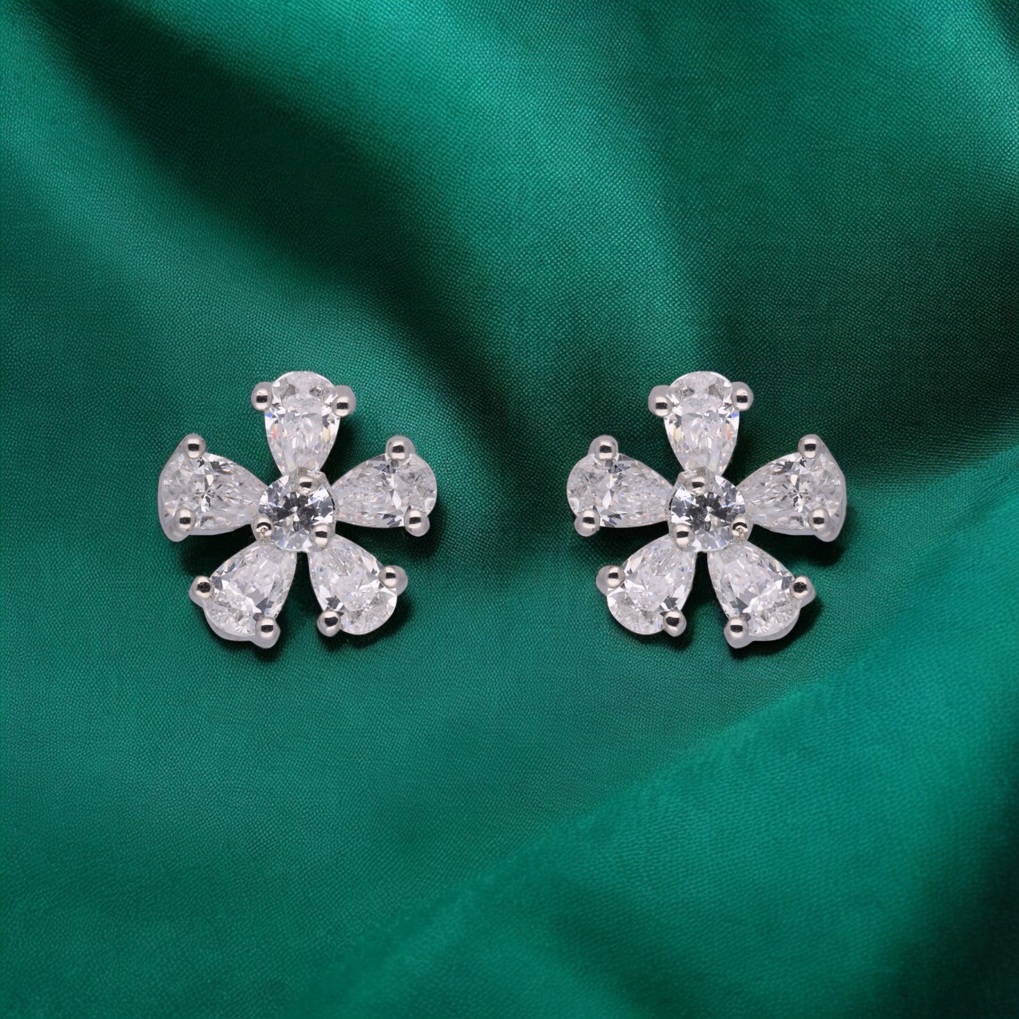 Astra Pear Bloom Stud Earrings – A Celestial Expression of Grace | SKU : 0003535240