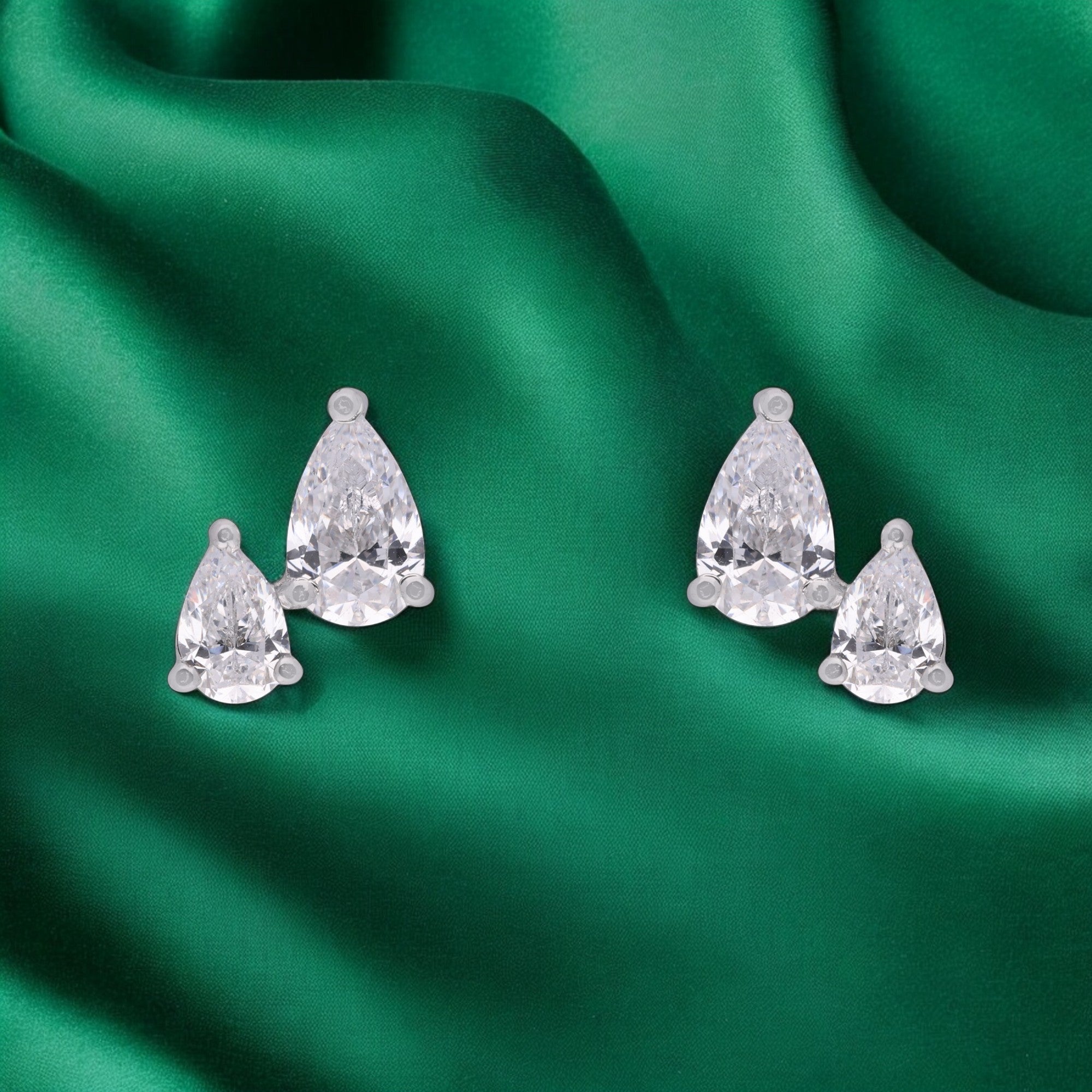 Celestia Twin Pear Stud Earrings – A Timeless Duo of Brilliance | SKU : 0003535288, 0021327438, 0021327445