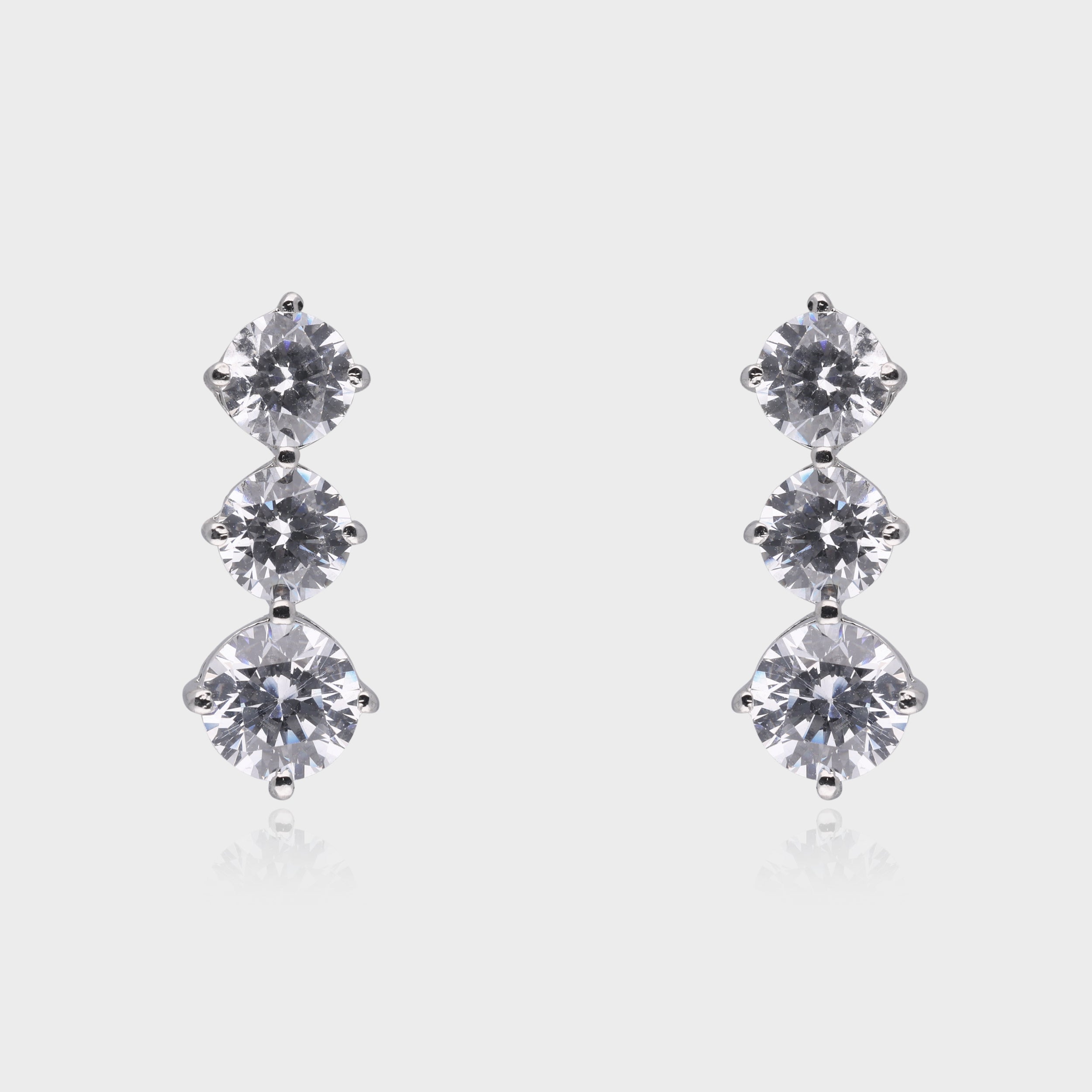Eterna Triple Round Drop Earrings – A Timeless Cascade of Brilliance | SKU : 0003535325, 0021327568, 0021327551