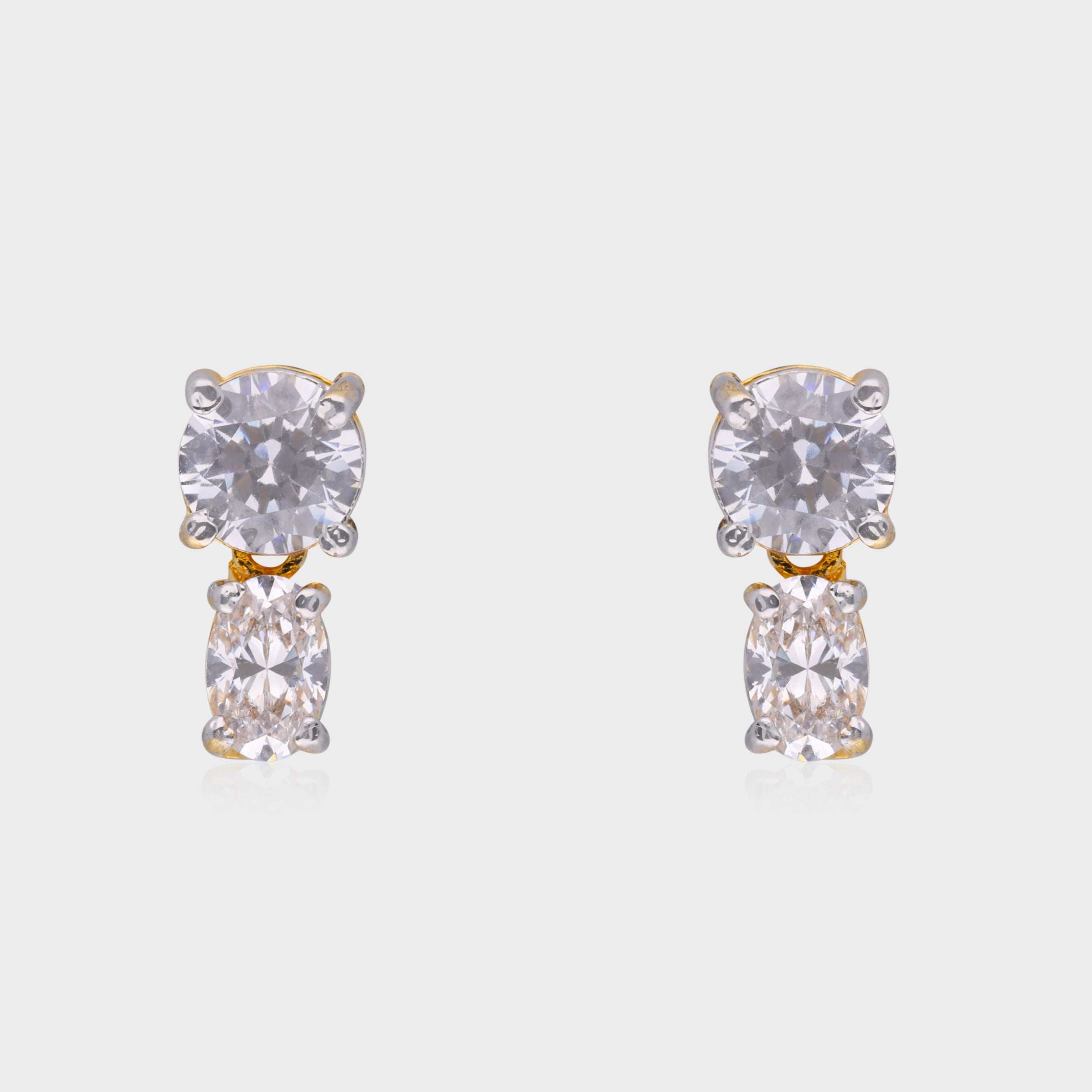 Duo Radiance Drop Studs in Gilded Sterling Silver | SKU : 0003535462