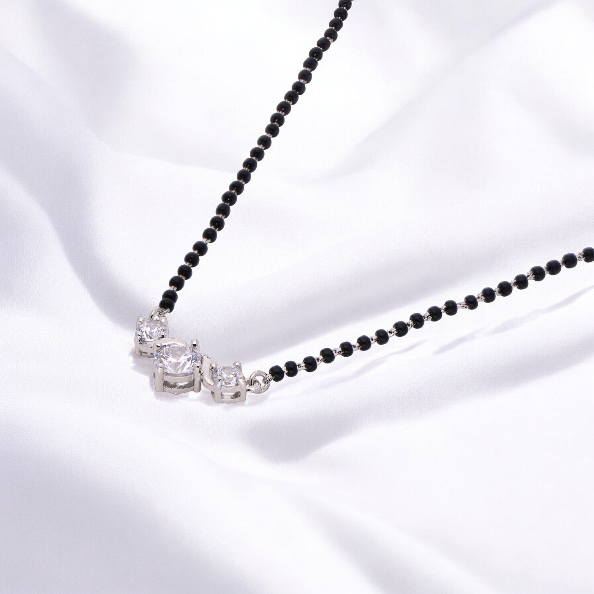 Celeste Harmony Diamond Mangalsutra in Sterling Silver | SKU : 0003535493