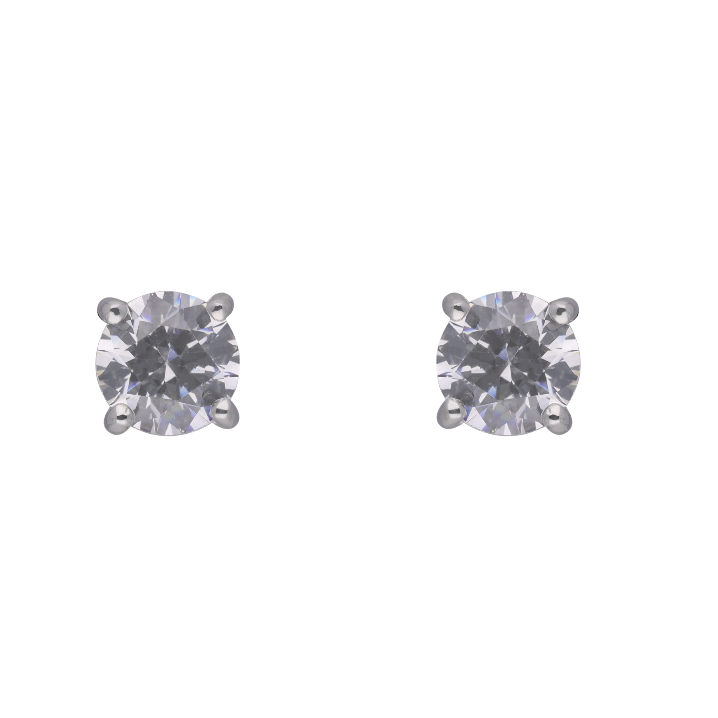 Lustrous Solitaire Stud Earrings in Sterling Silver | SKU : 0003535509
