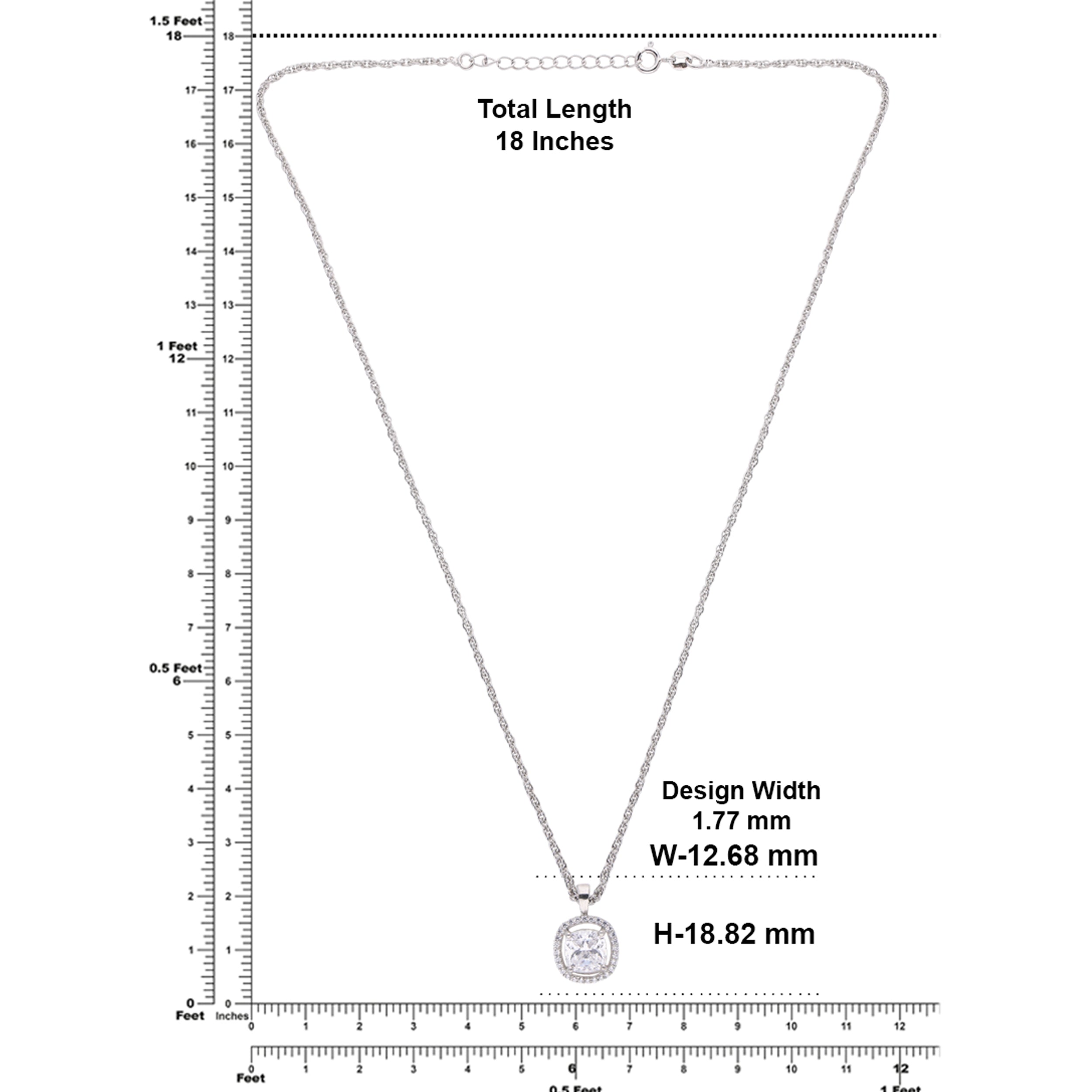 Cushion-Cut Halo Pendant Necklace – A Timeless Sparkle | SKU : 0003579190, 0021424069, 0021424076