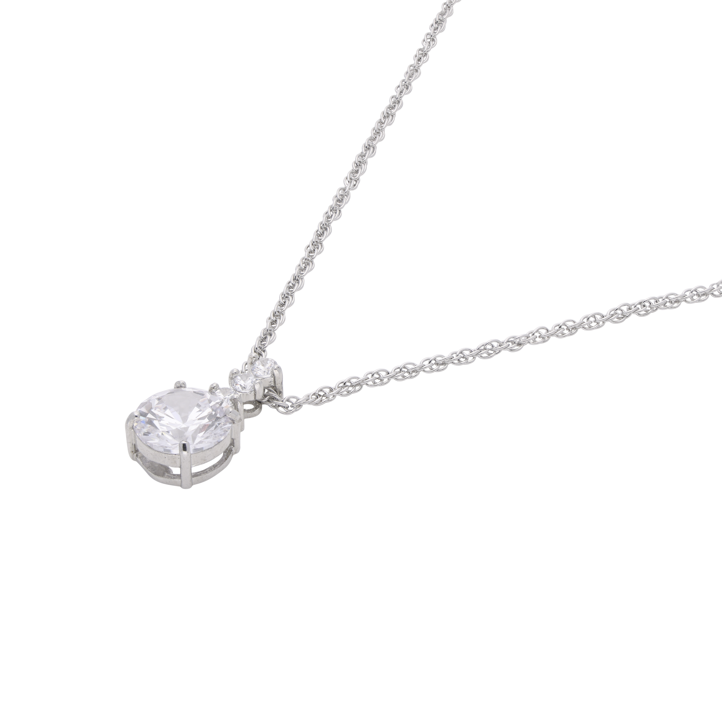 Sterling Silver Solitaire Pendant Necklace – A Classic Statement of Elegance | SKU : 0003579220, 0021424120, 0021424137