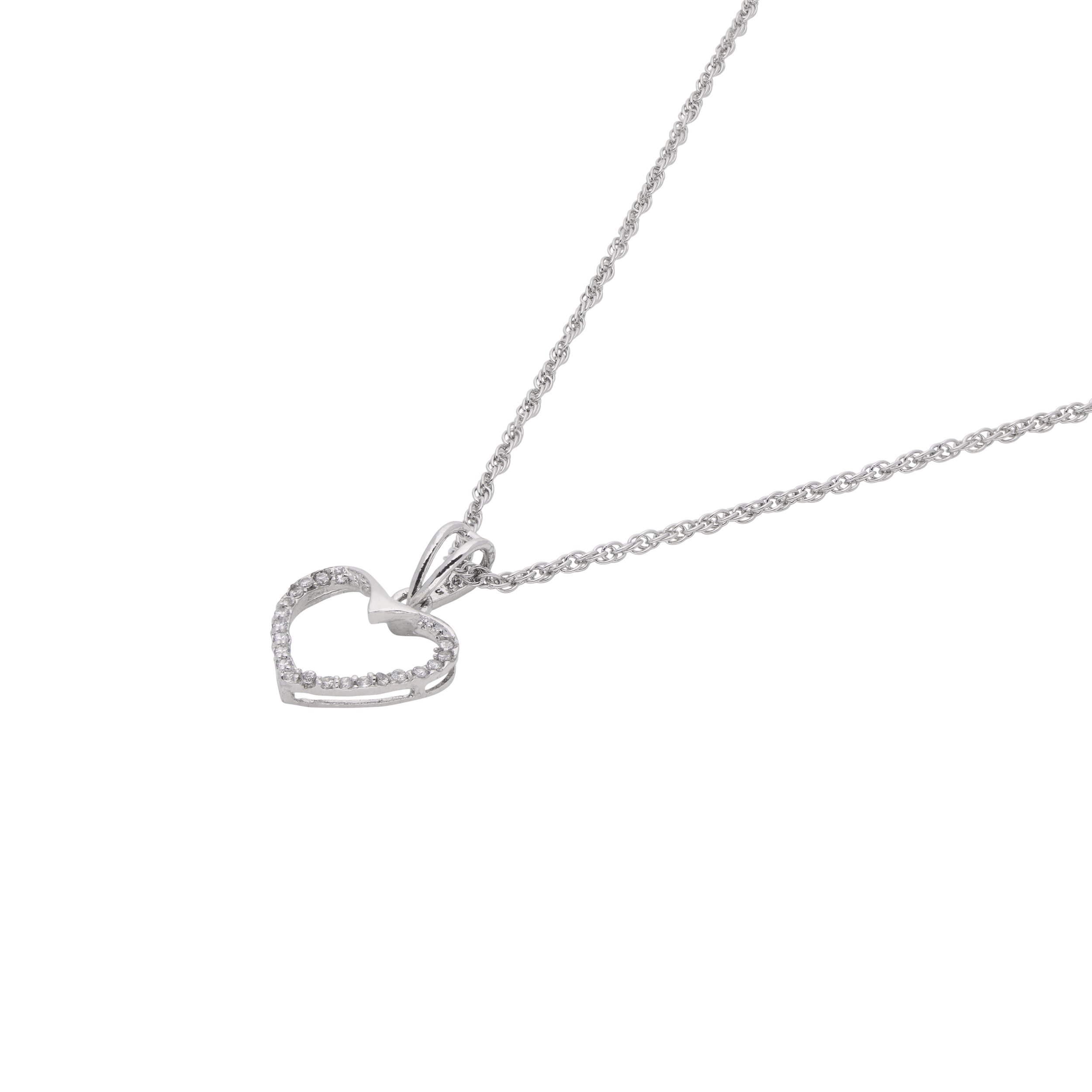 Sterling Silver Open Heart Pendant Necklace – A Timeless Emblem of Love | SKU : 0003579367, 0021424366, 0021424373