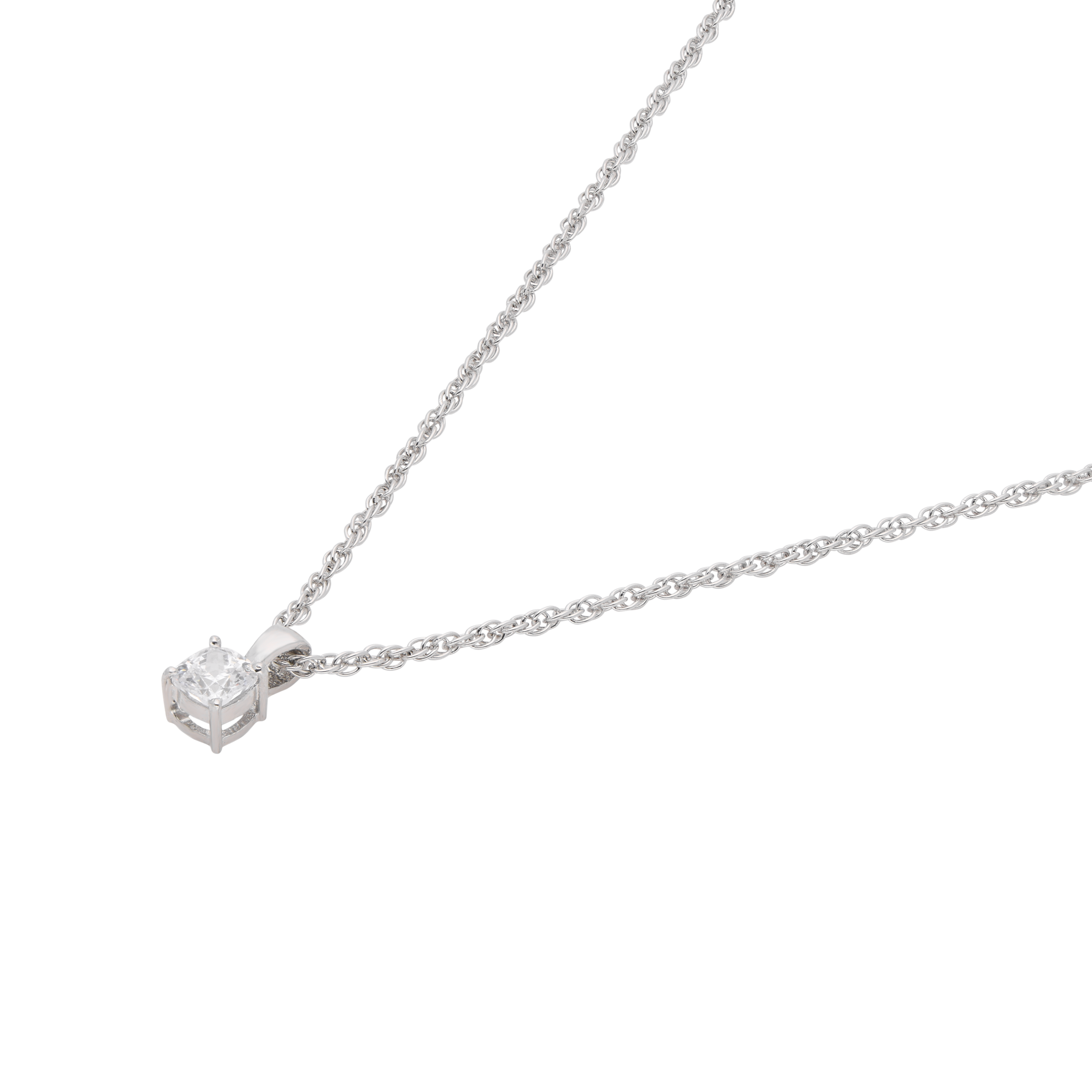 Sterling Silver Cushion-Cut Solitaire Pendant Necklace – A Modern Classic | SKU : 0003579473, 0021424588, 0021424595