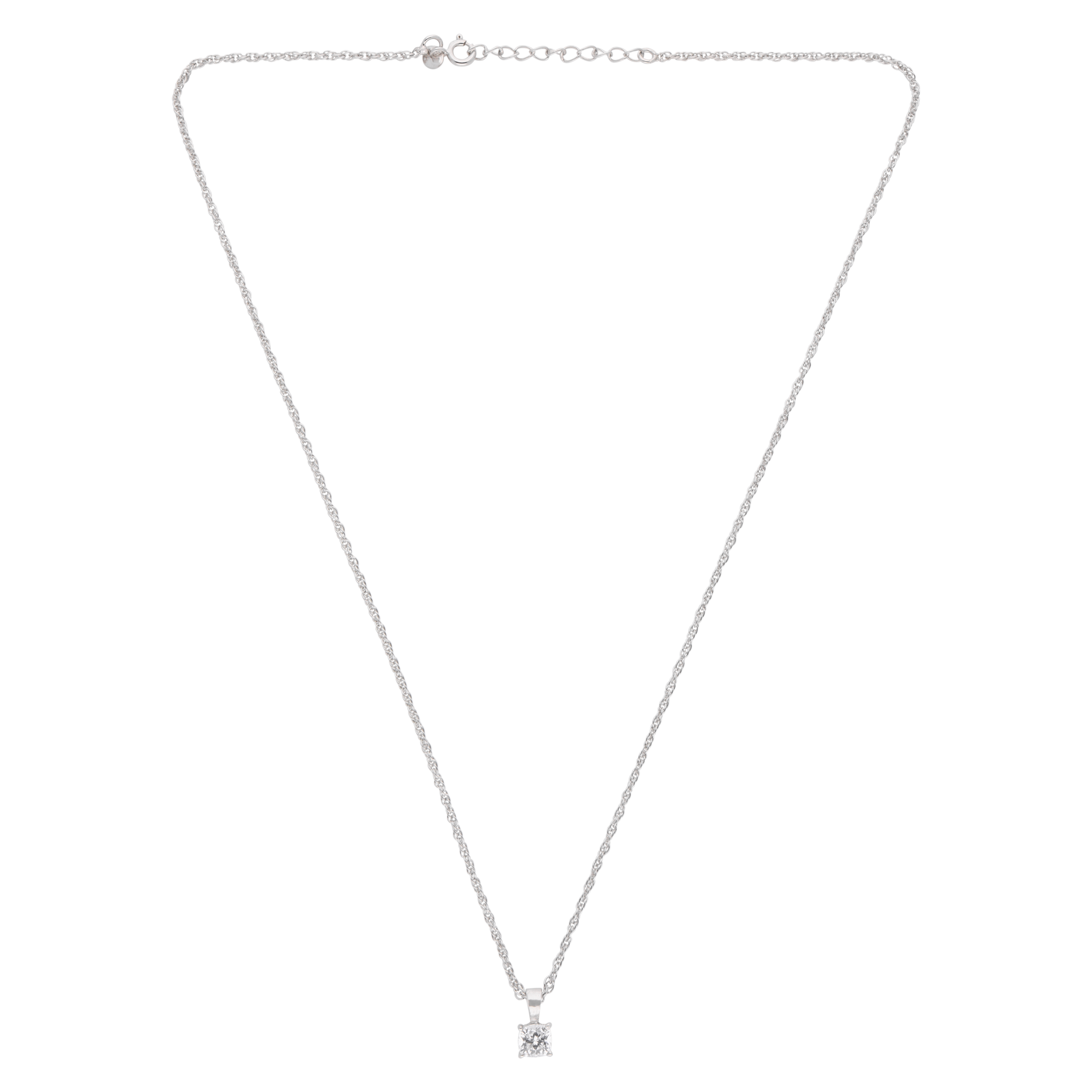 Sterling Silver Cushion-Cut Solitaire Pendant Necklace – A Modern Classic | SKU : 0003579473, 0021424588, 0021424595