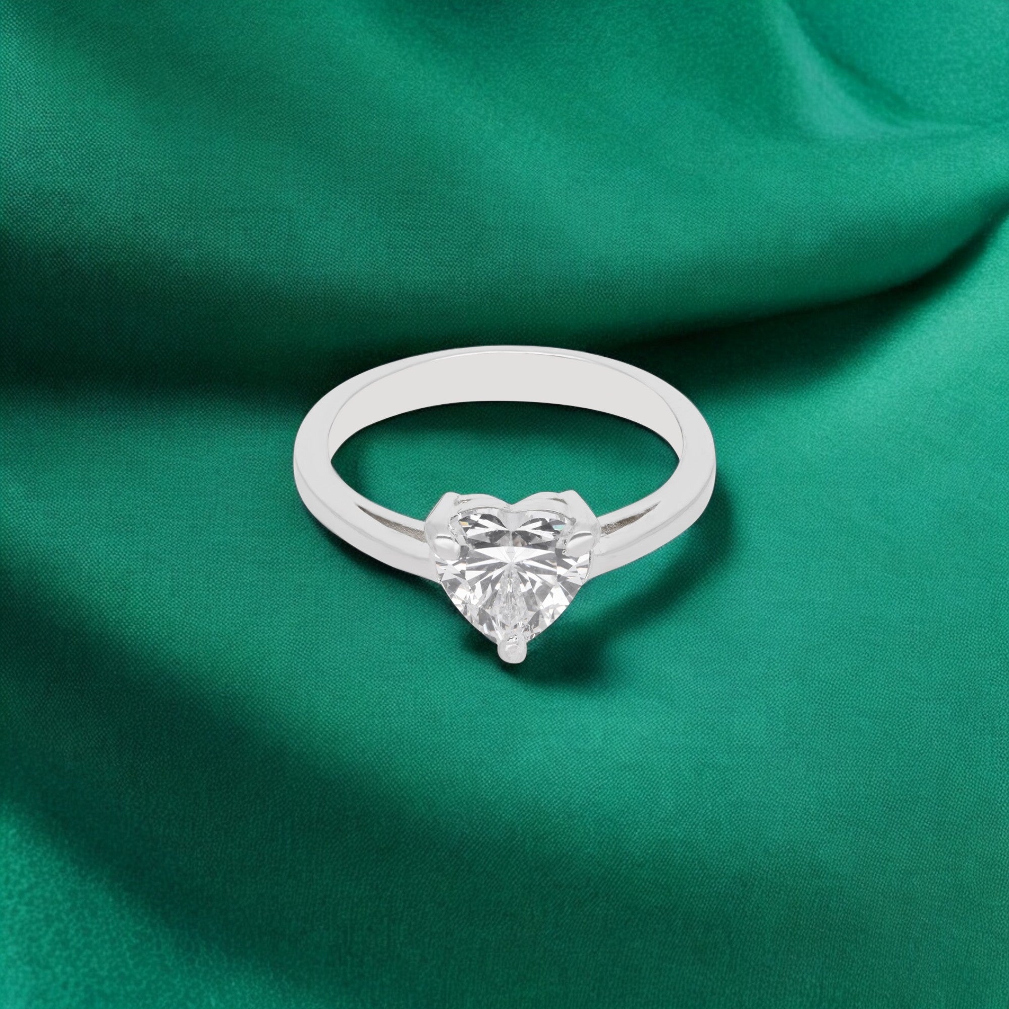 Silver Heart Ring – A Symbol of Love | SKU : 0003594407, 0003594391, 0021456237
