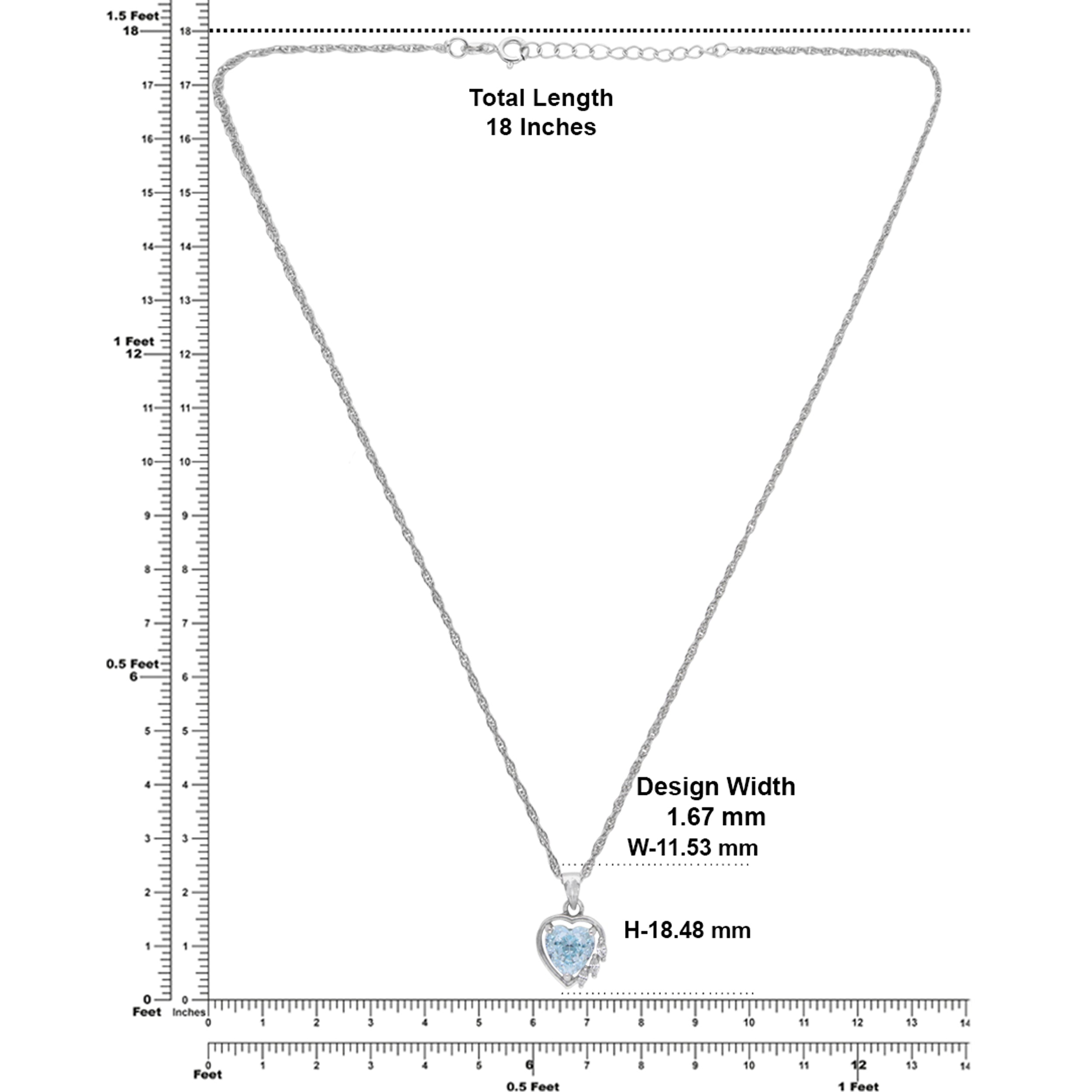 Sterling Silver Heart Pendant with Sky Blue Gemstone & Elegant Accents | SKU : 0003594476, 0021456404, 0021456381, 0021456398, 0021423871