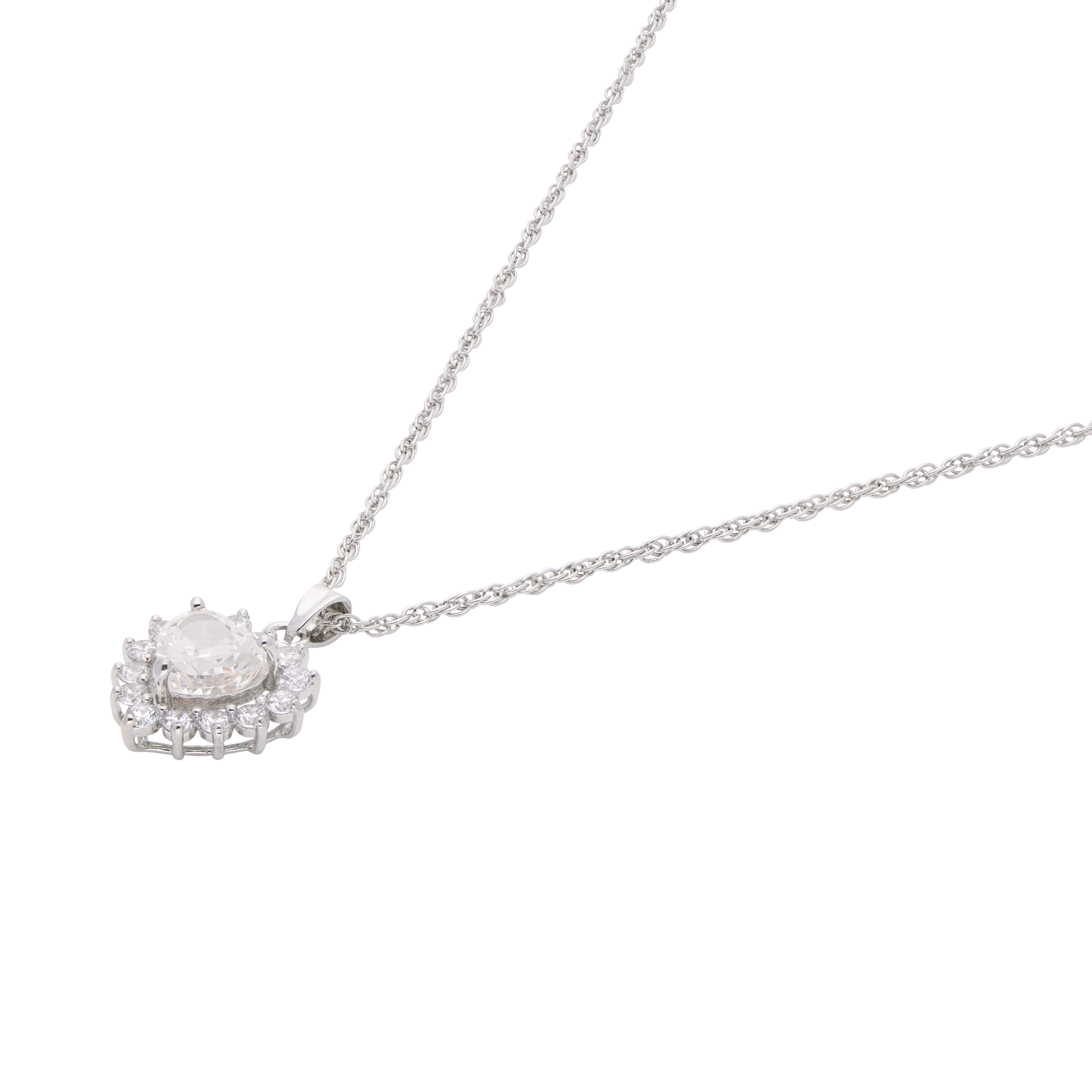 Radiant Heart Halo Pendant – Timeless Sparkle | SKU : 0003594551, 0021456626, 0021456589, 0021456602