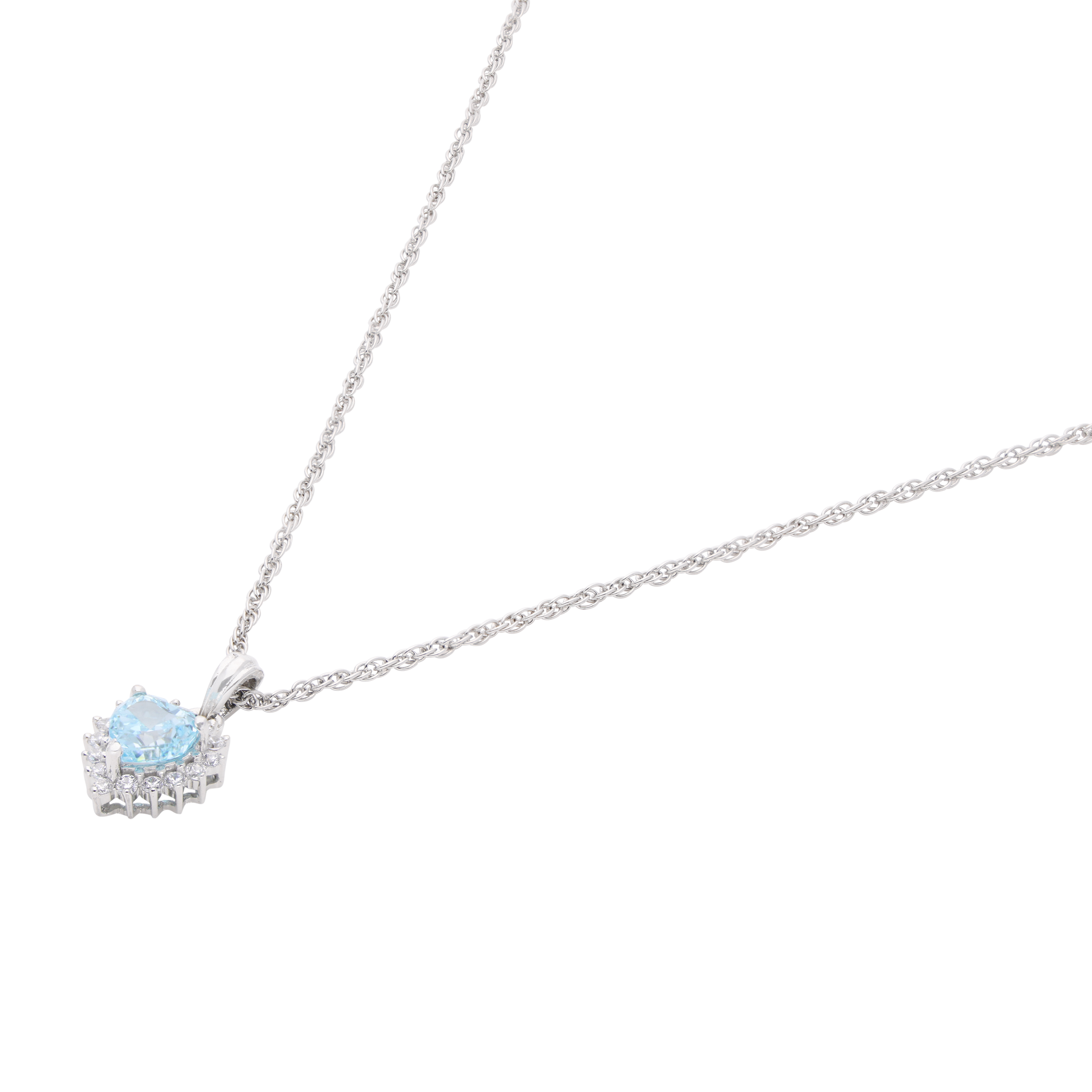 Blue Heart Halo Pendant – A Timeless Statement | SKU : 0003594575, 0021456657
