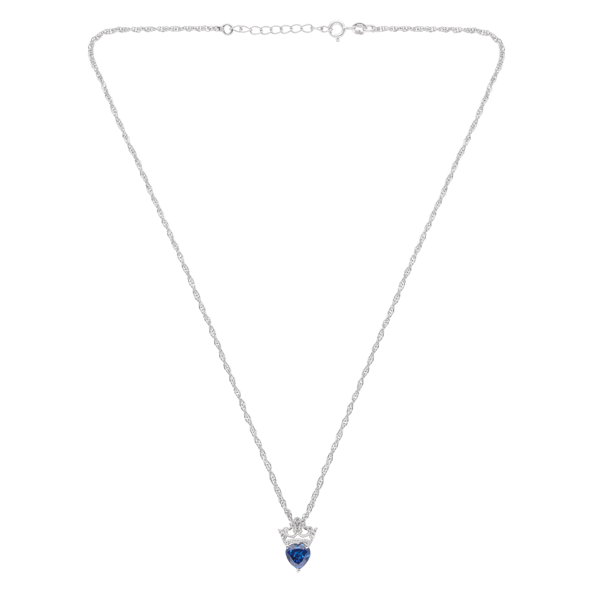 Royal Blue Heart Crown Pendant | SKU : 0003594629, 0021456756