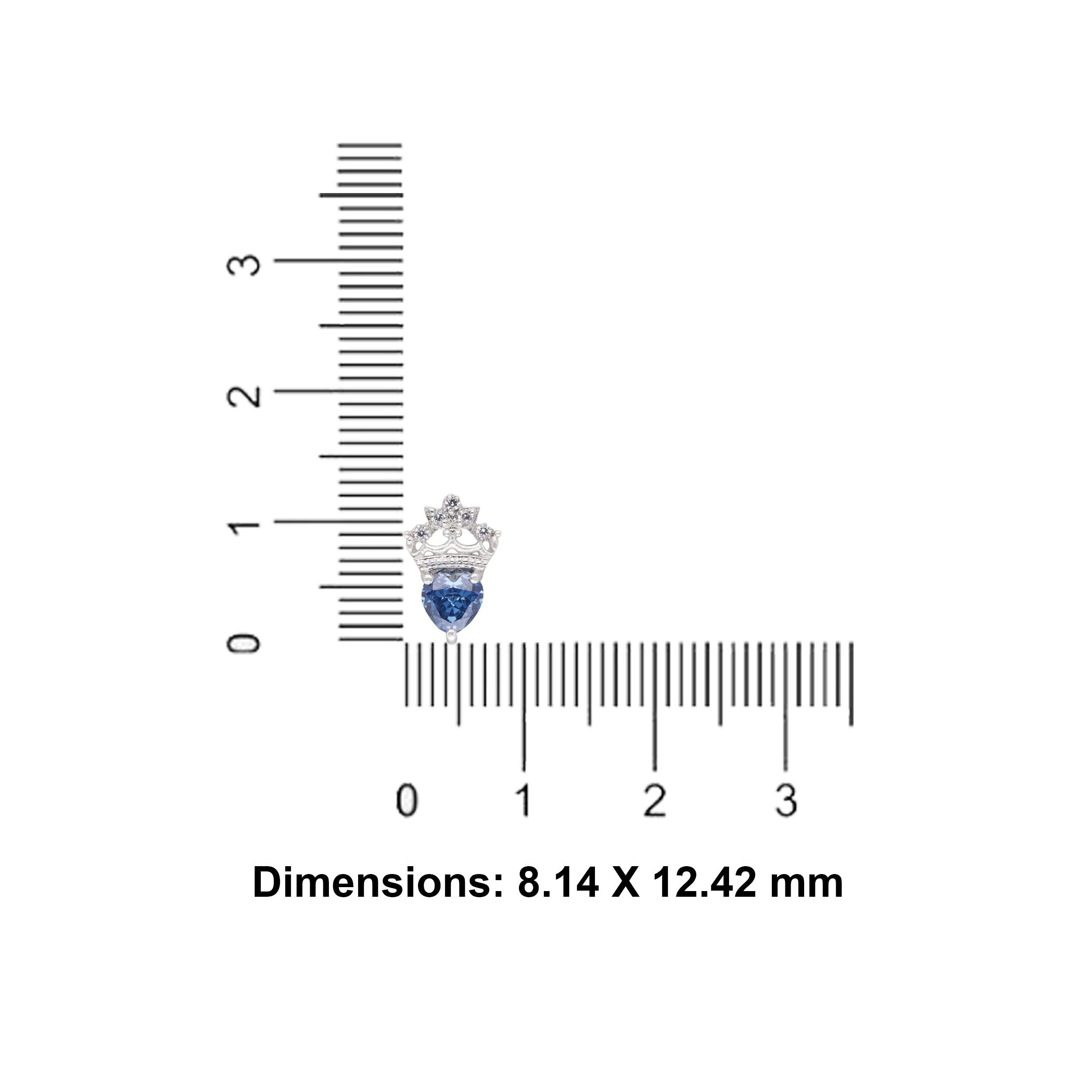 Royal Blue Heart Crown Stud Earrings | SKU : 0003594636, 0021456763