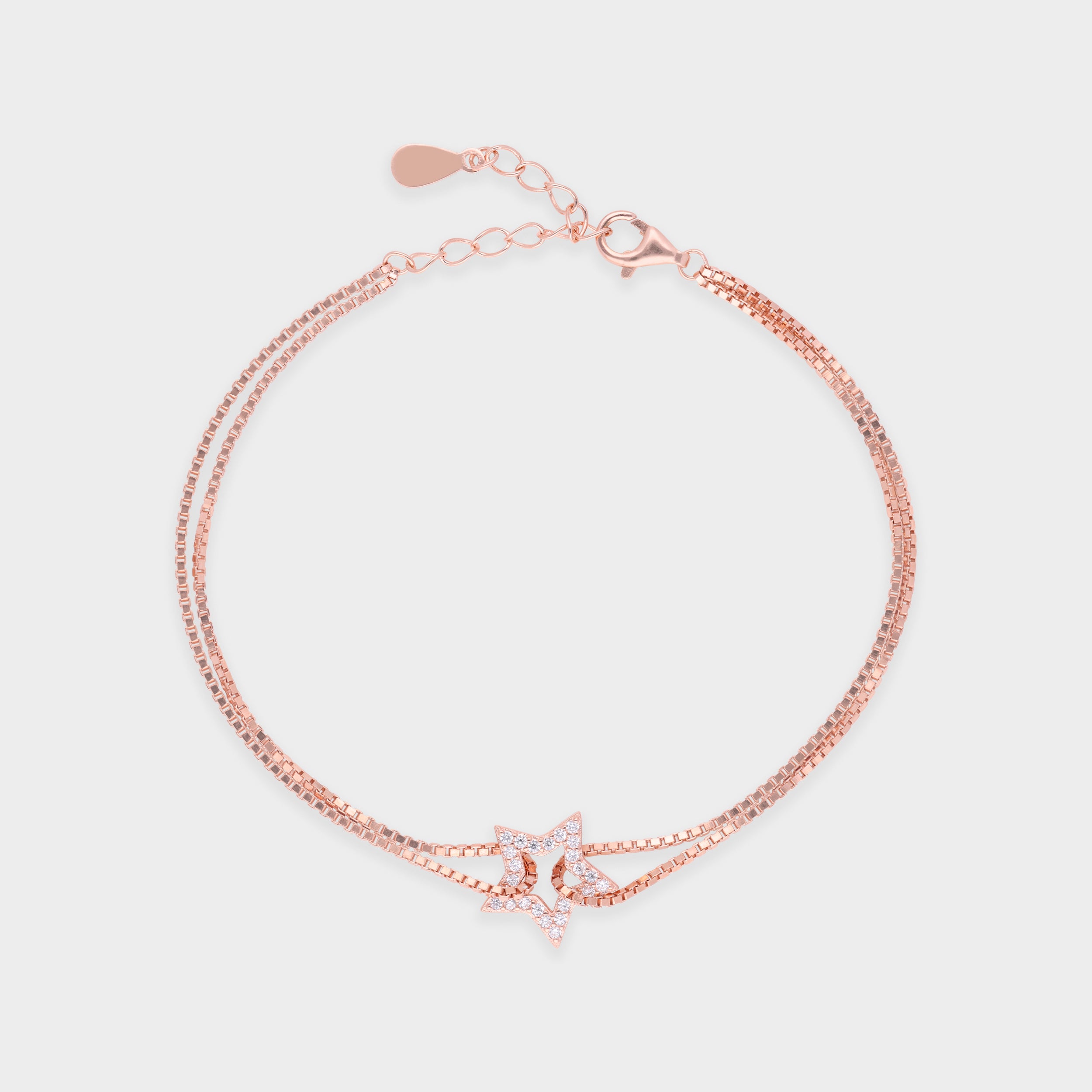Celestial Radiance Rose Gold Twin-Strand Star Bracelet | SKU : 0021525858, 0021525841, 0003624104, 0003624081, 0021546464, 0021546457
