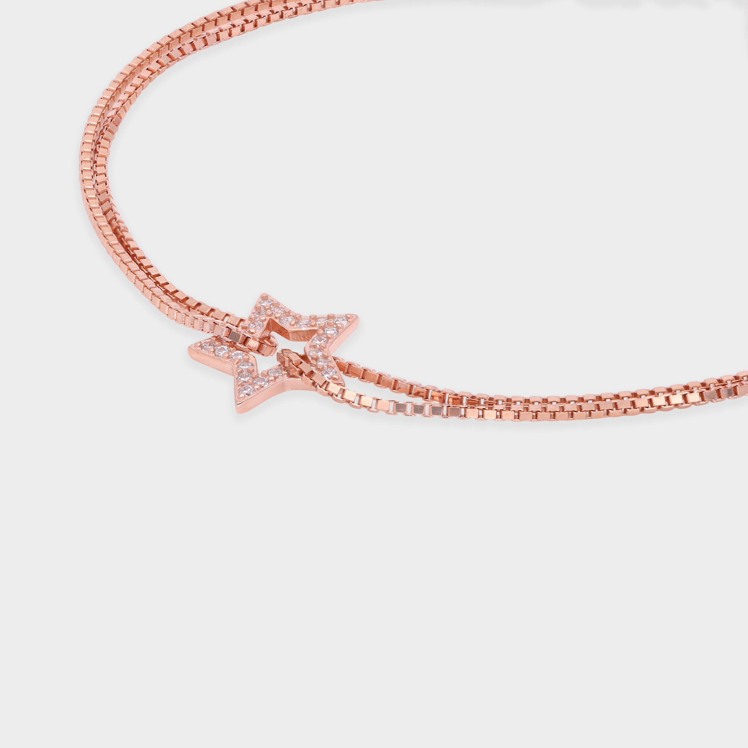 Celestial Radiance Rose Gold Twin-Strand Star Bracelet | SKU : 0021525858, 0021525841, 0003624104, 0003624081, 0021546464, 0021546457
