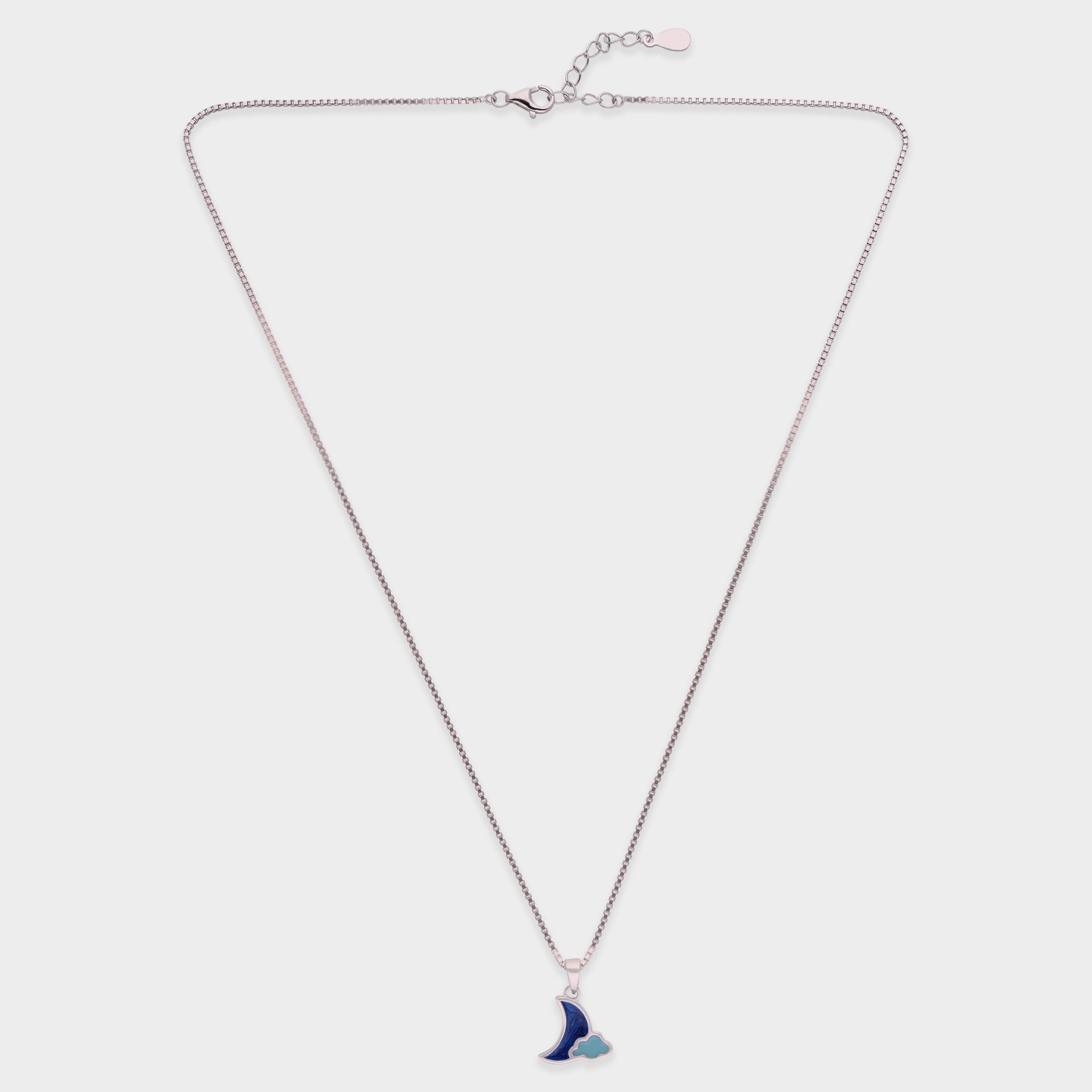 Sterling Silver Fancy Design Enamel Pendant Necklace | SKU : 0003631010, 0021546310