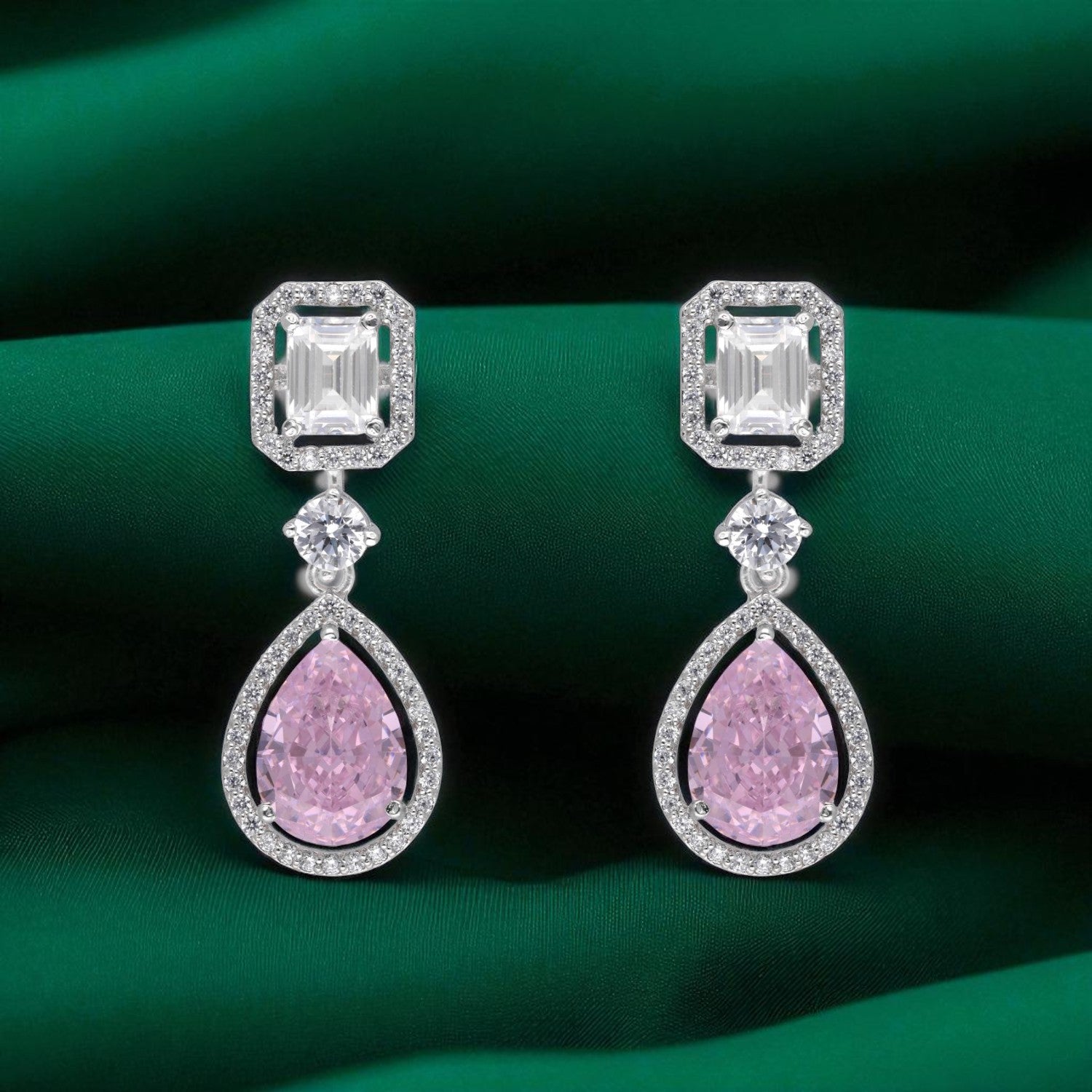 Teardrop Stone Sterling Silver Earrings | SKU : 0022178916, 0022179210, 0003894040