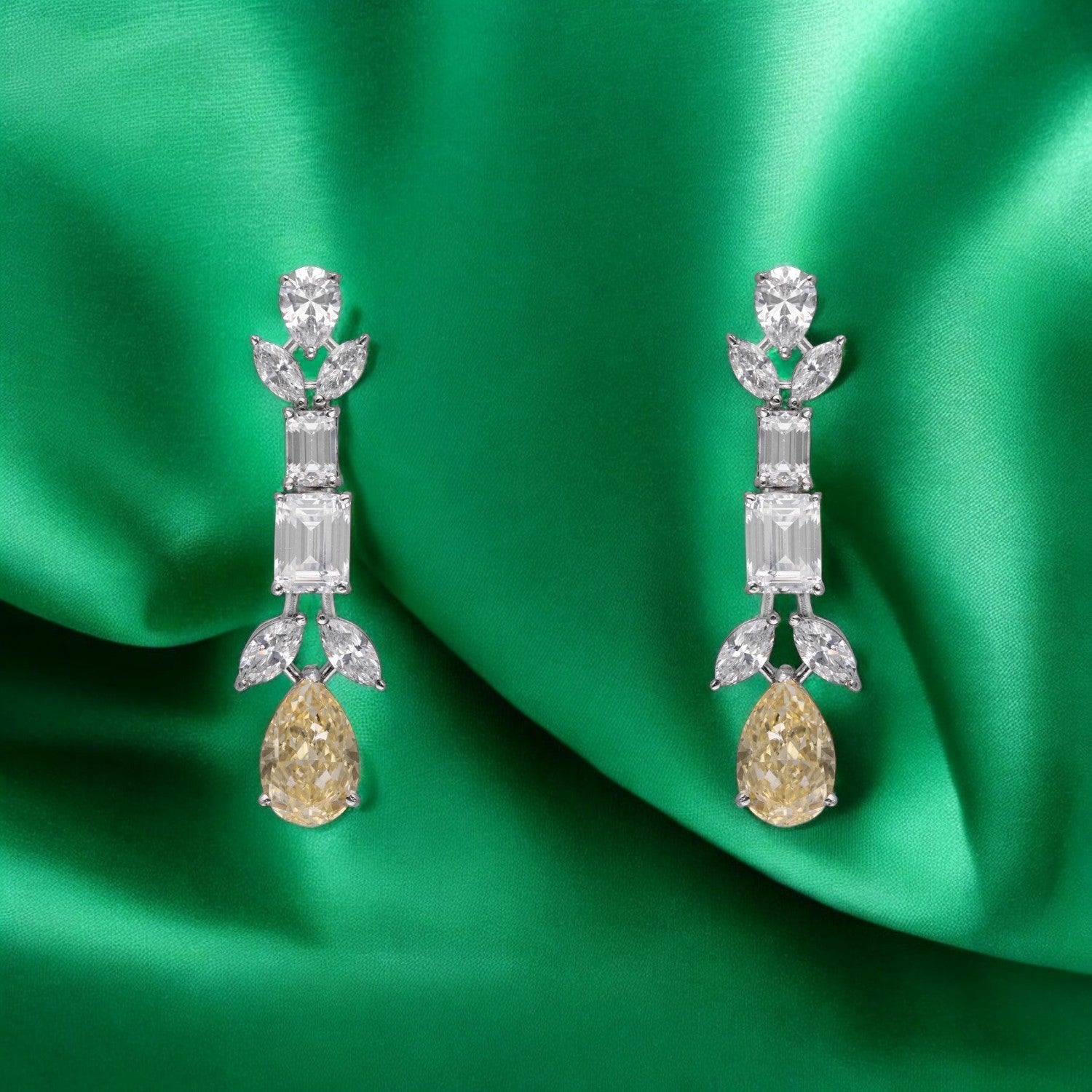 Multi-Stone Teardrop Sterling Silver Earrings | SKU : 0022178923, 0022179227, 0003894057