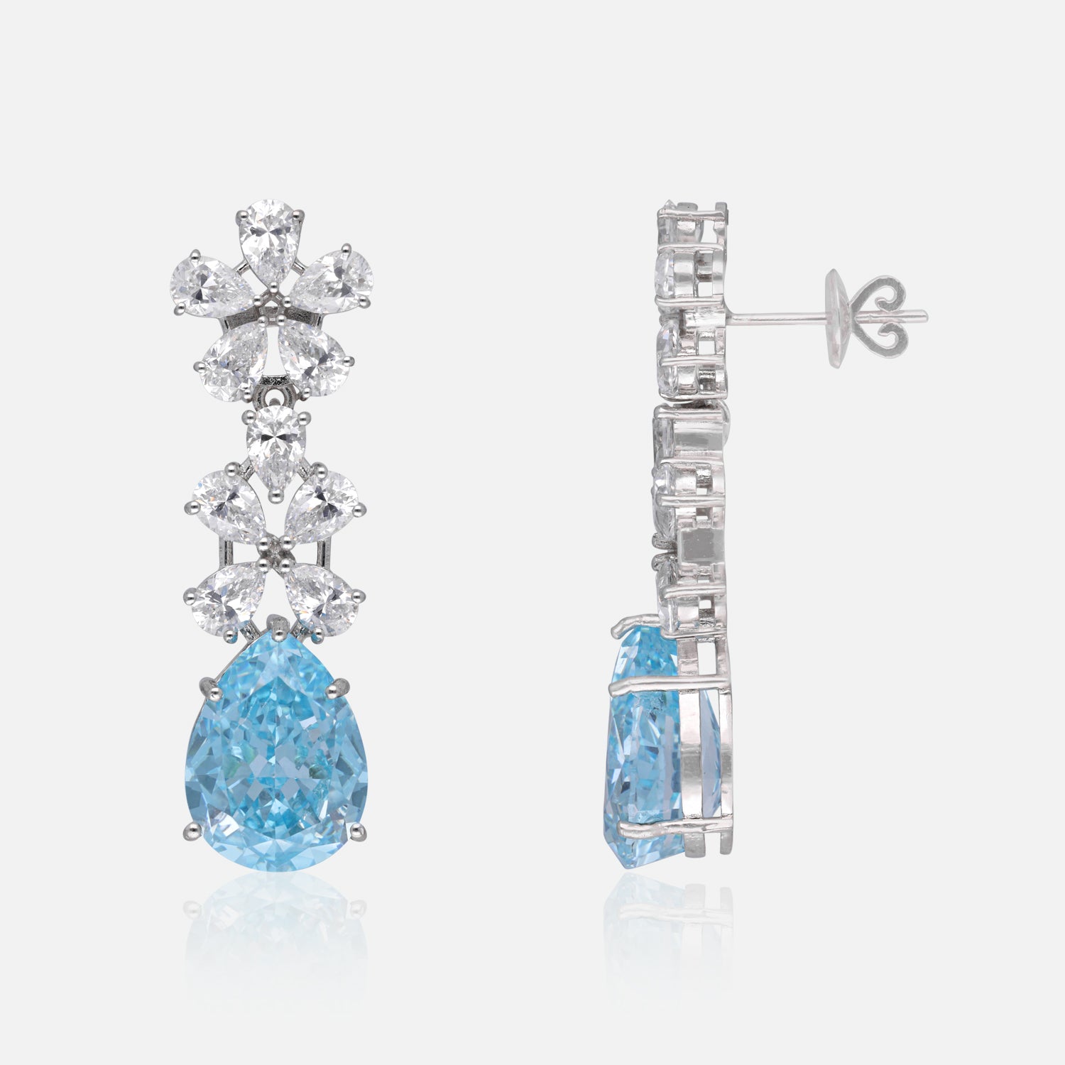 Butterfly Cluster Sterling Silver Drop Earrings | SKU : 0022179296, 0003894125
