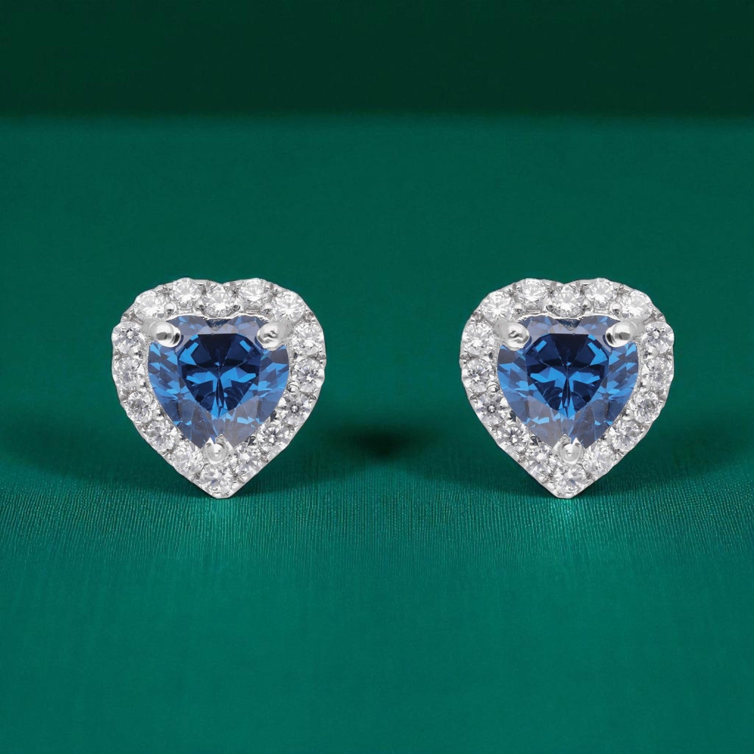 Eternal Heart Halo Stud Earrings – A Celebration of Love & Elegance | SKU : 0022196118, 0022194725, 0003904473