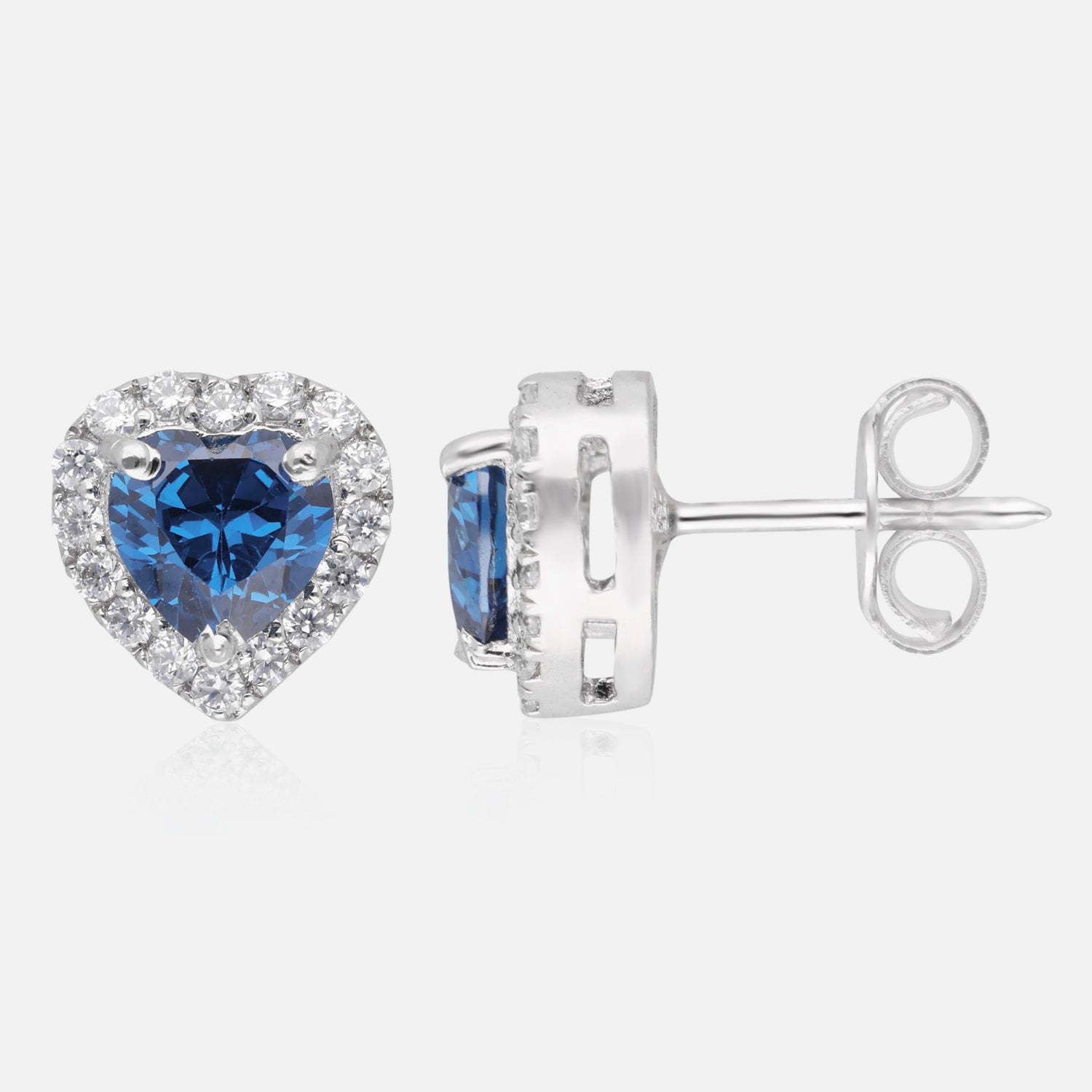 Eternal Heart Halo Stud Earrings – A Celebration of Love & Elegance | SKU : 0022196118, 0022194725, 0003904473