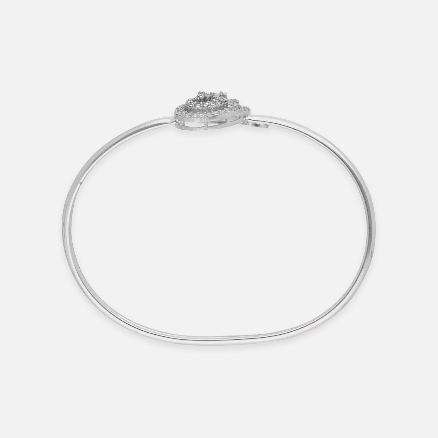 Sterling Silver Pear Halo Diamond-Accented Open Bangle | SKU : 0022219633, 0022219428, 0003922088